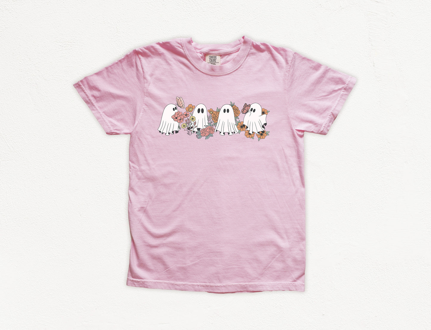 Cute Floral Ghosts Vintage Style Halloween Shirt