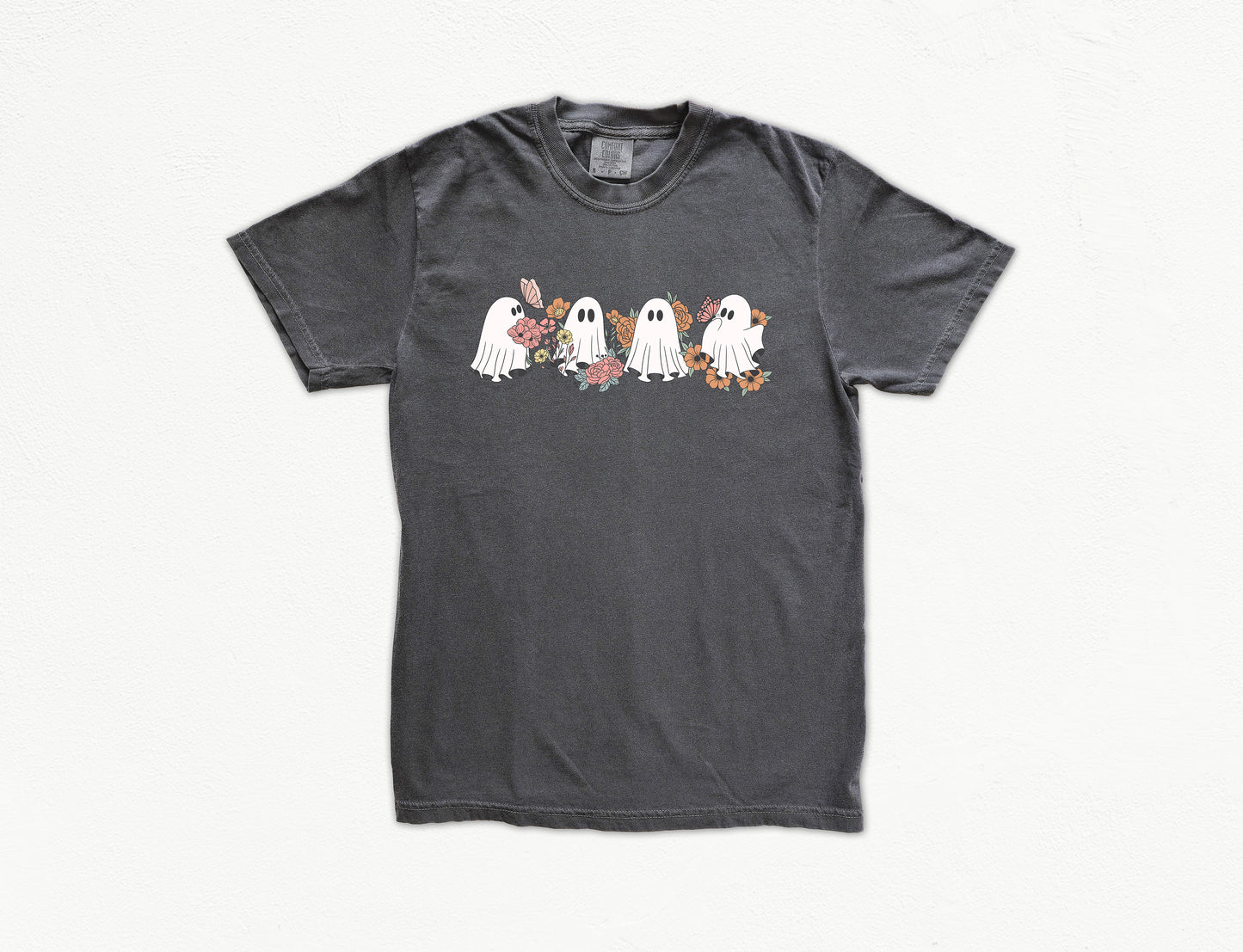 Cute Floral Ghosts Vintage Style Halloween Shirt