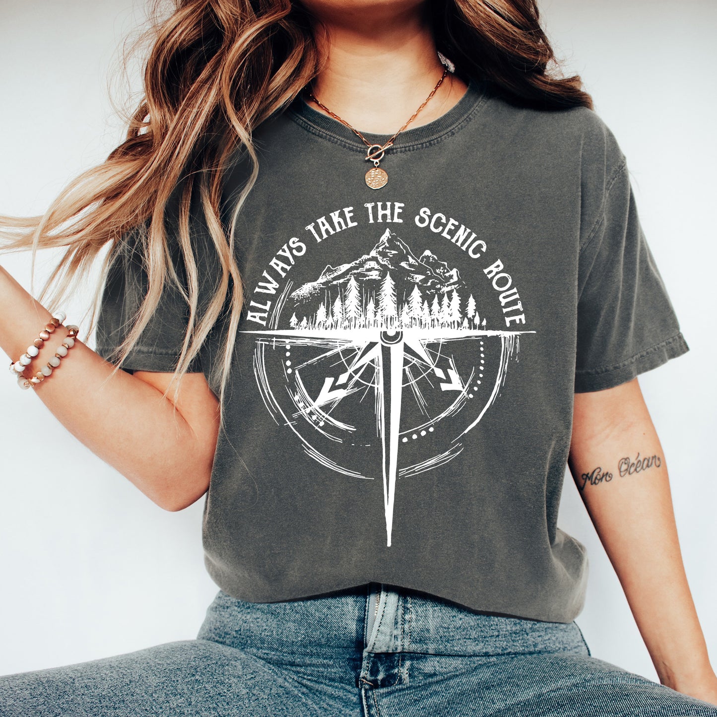 Always Take The Scenic Route Shirt | Comfort Colors Vintage Style Camping Shirt