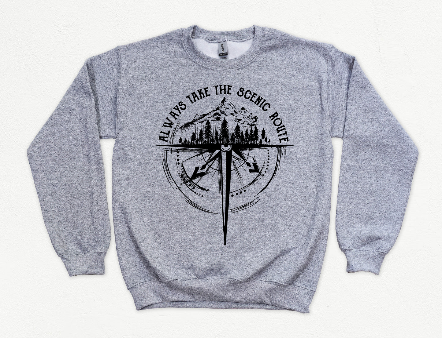 Always Take The Scenic Route Sweatshirt | Camping Sweatshirt