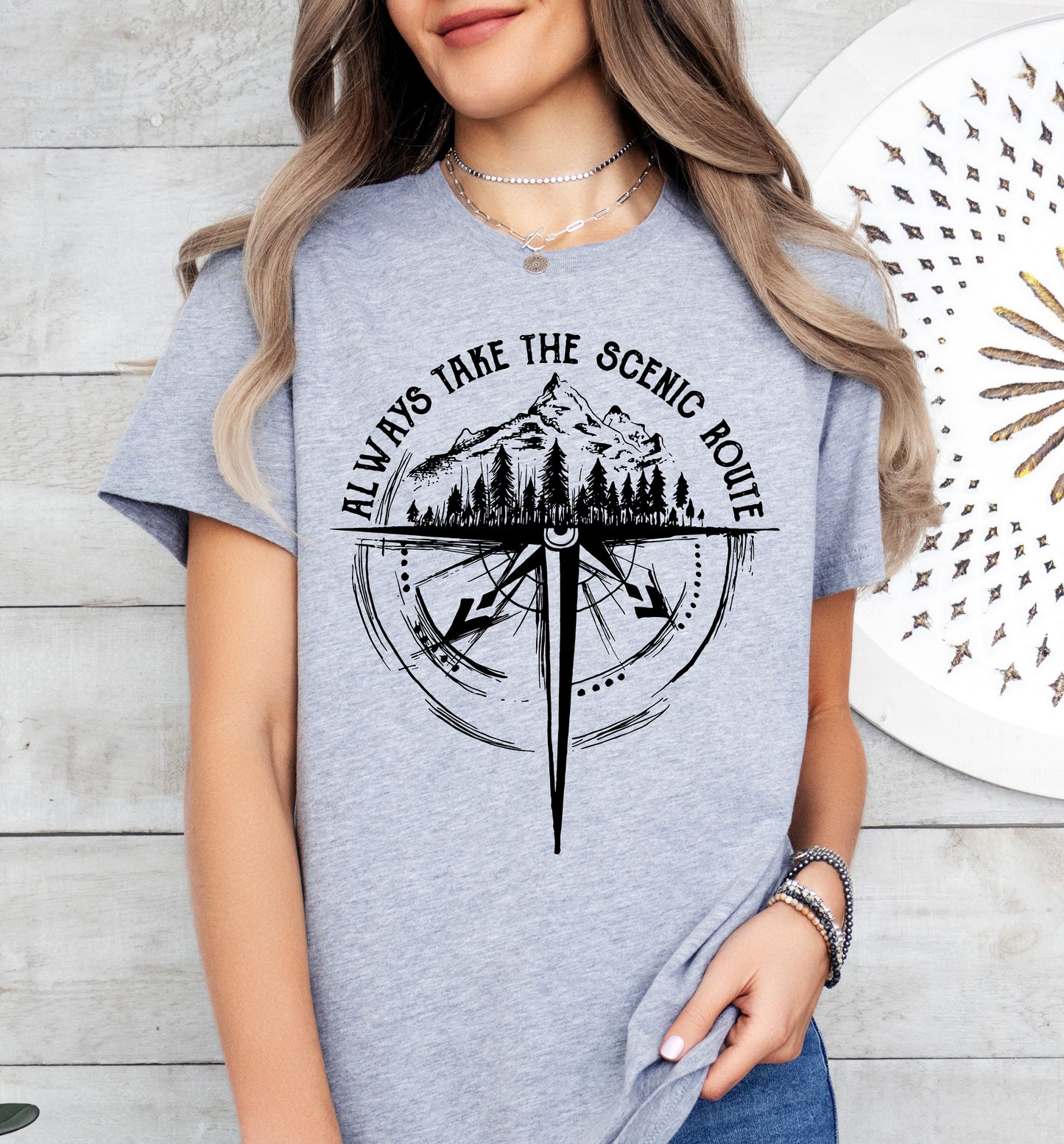 Always Take The Scenic Route Shirt | Camping Shirt | Light Garment