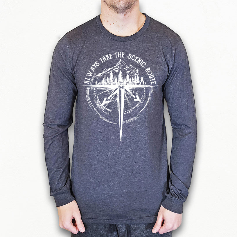 Always Take The Scenic Route Shirt Long Sleeve | Long Sleeve Camping Shirt