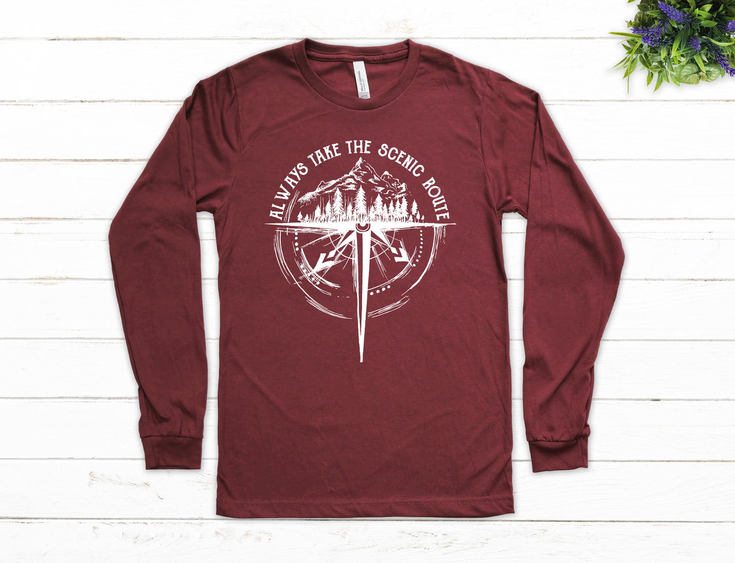 Always Take The Scenic Route Shirt Long Sleeve | Long Sleeve Camping Shirt