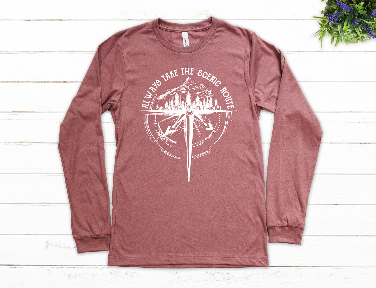 Always Take The Scenic Route Shirt Long Sleeve | Long Sleeve Camping Shirt