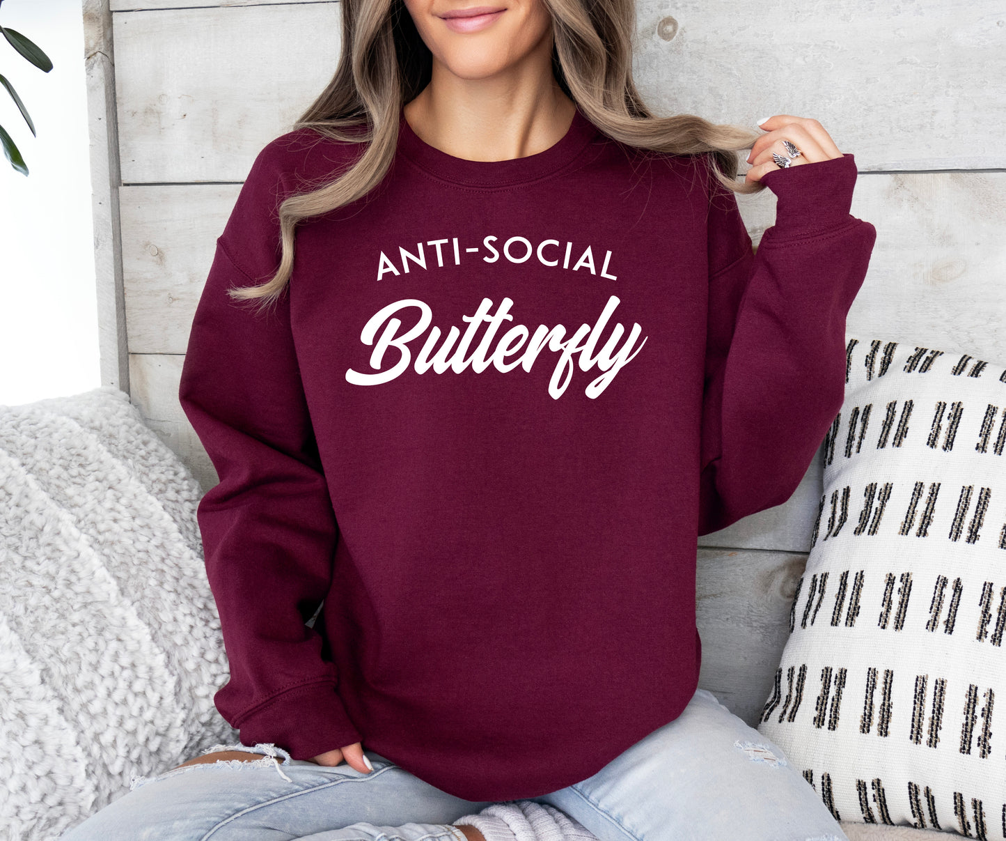 Anti Social Butterfly Sweatshirt | Funny Sweatshirt