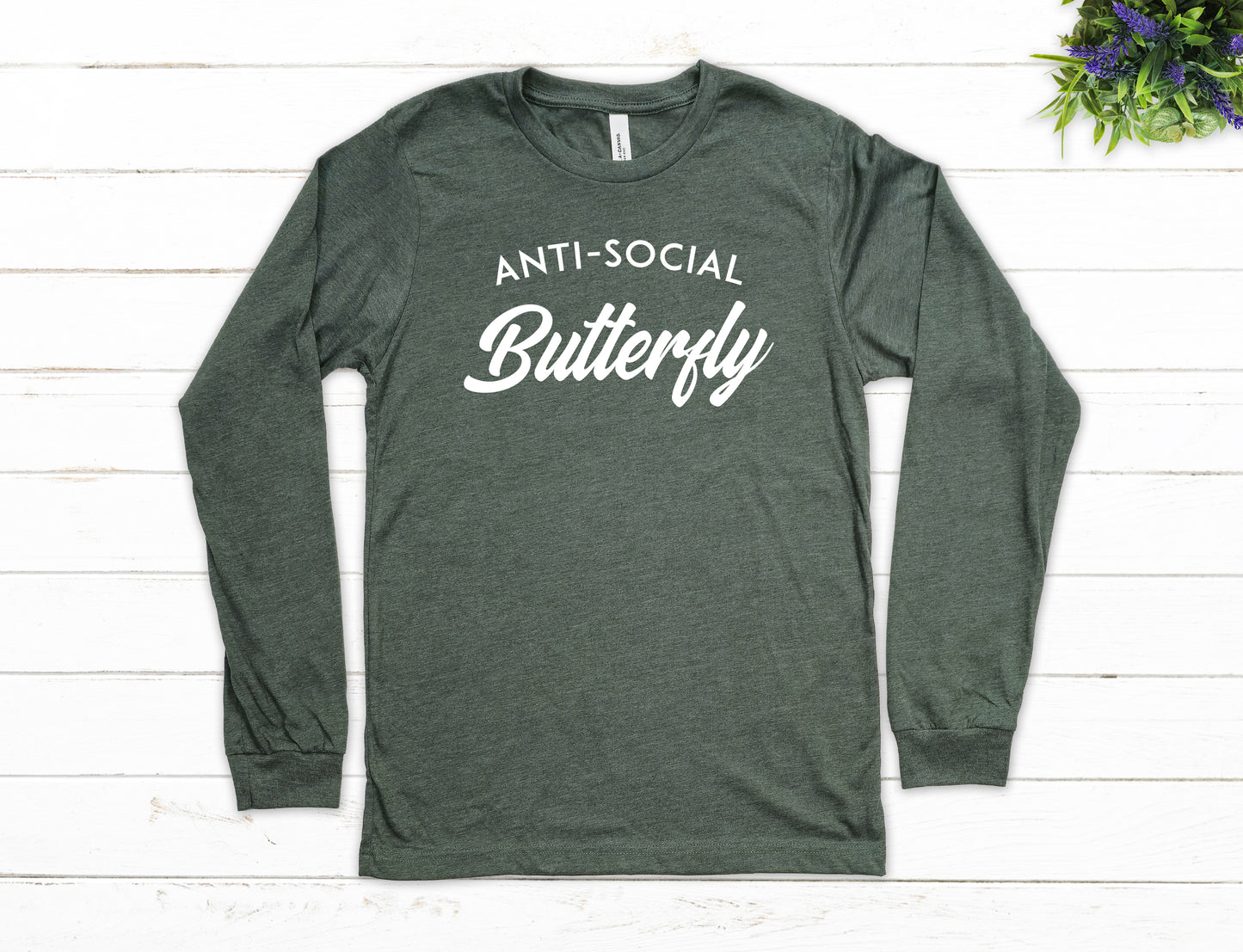 Anti Social Butterfly Shirt Long Sleeve | Long Sleeve Funny Shirt