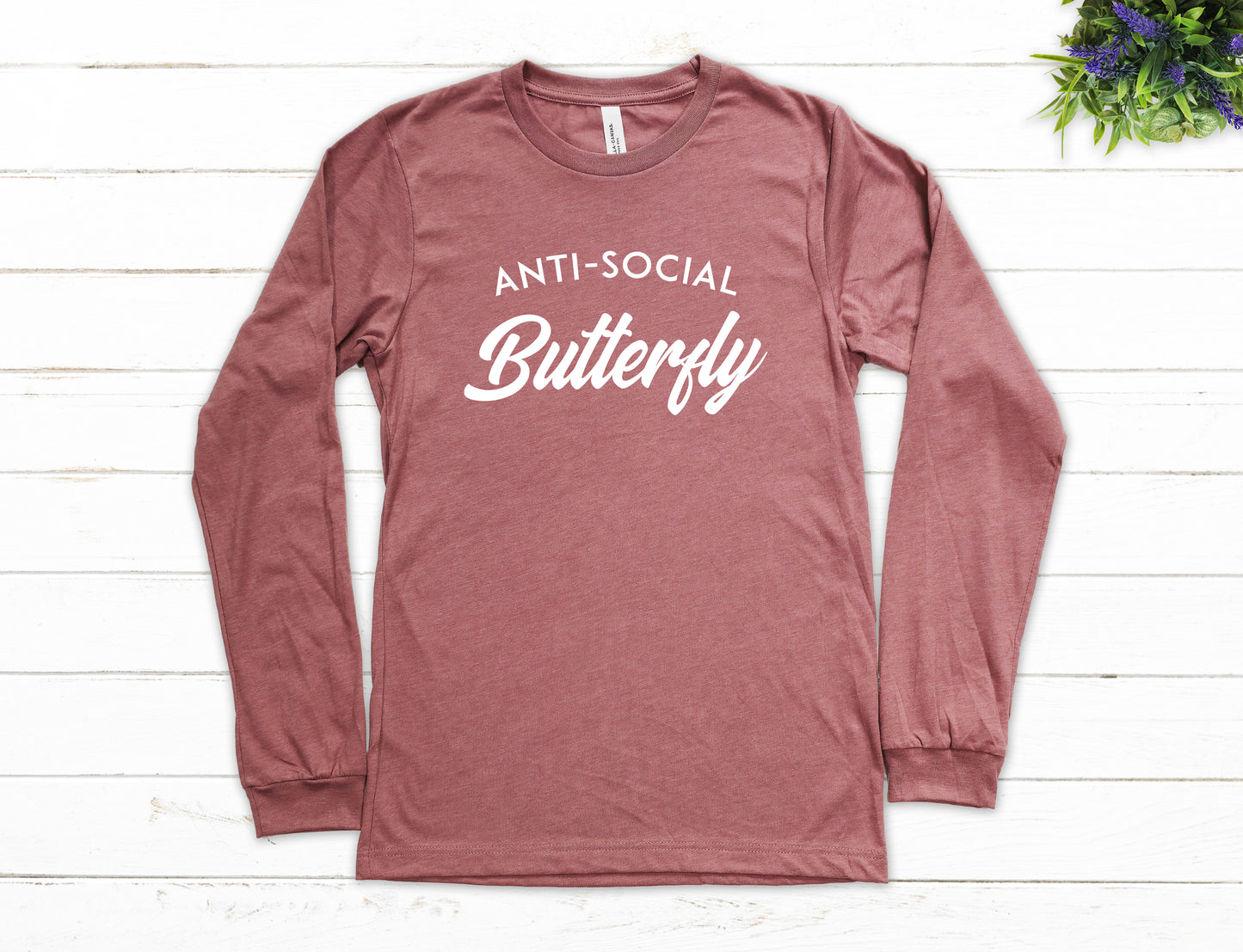 Anti Social Butterfly Shirt Long Sleeve | Long Sleeve Funny Shirt