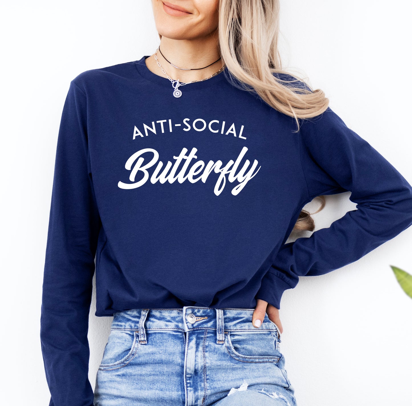 Anti Social Butterfly Shirt Long Sleeve | Long Sleeve Funny Shirt