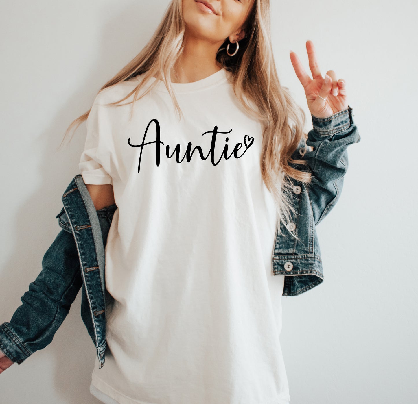 Auntie Shirt | Heart Aunt Shirt Vintage Style Comfort Colors