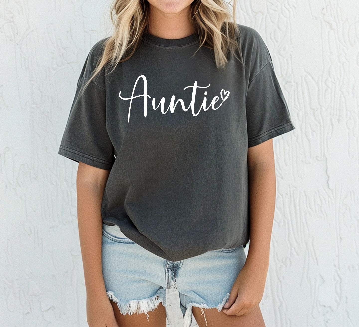 Auntie Shirt | Heart Aunt Shirt Vintage Style Comfort Colors