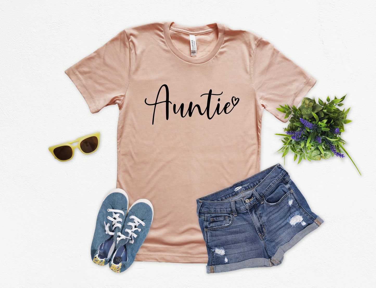 Auntie Shirt | Aunt Shirt Heart | Light Garment