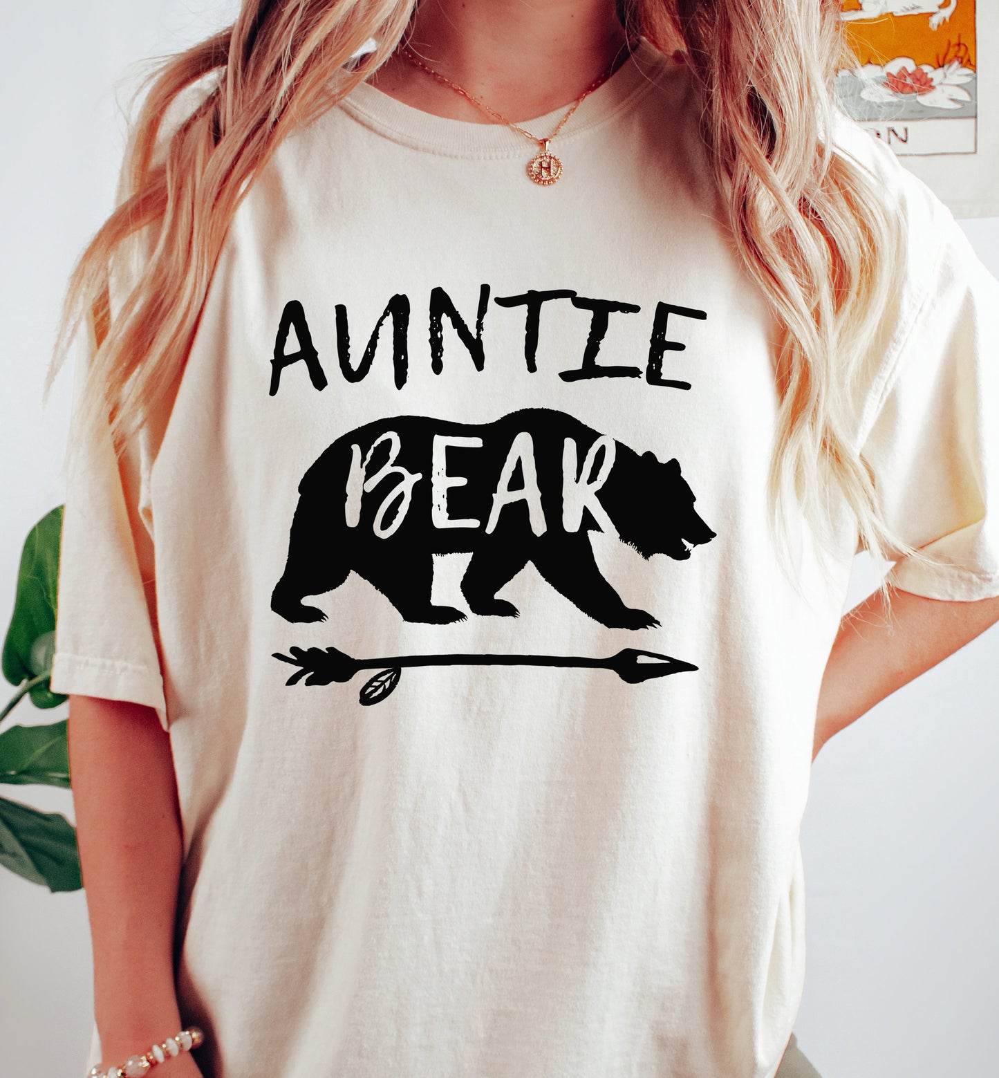 Auntie Bear Shirt Comfort Colors Vintage Style Tee
