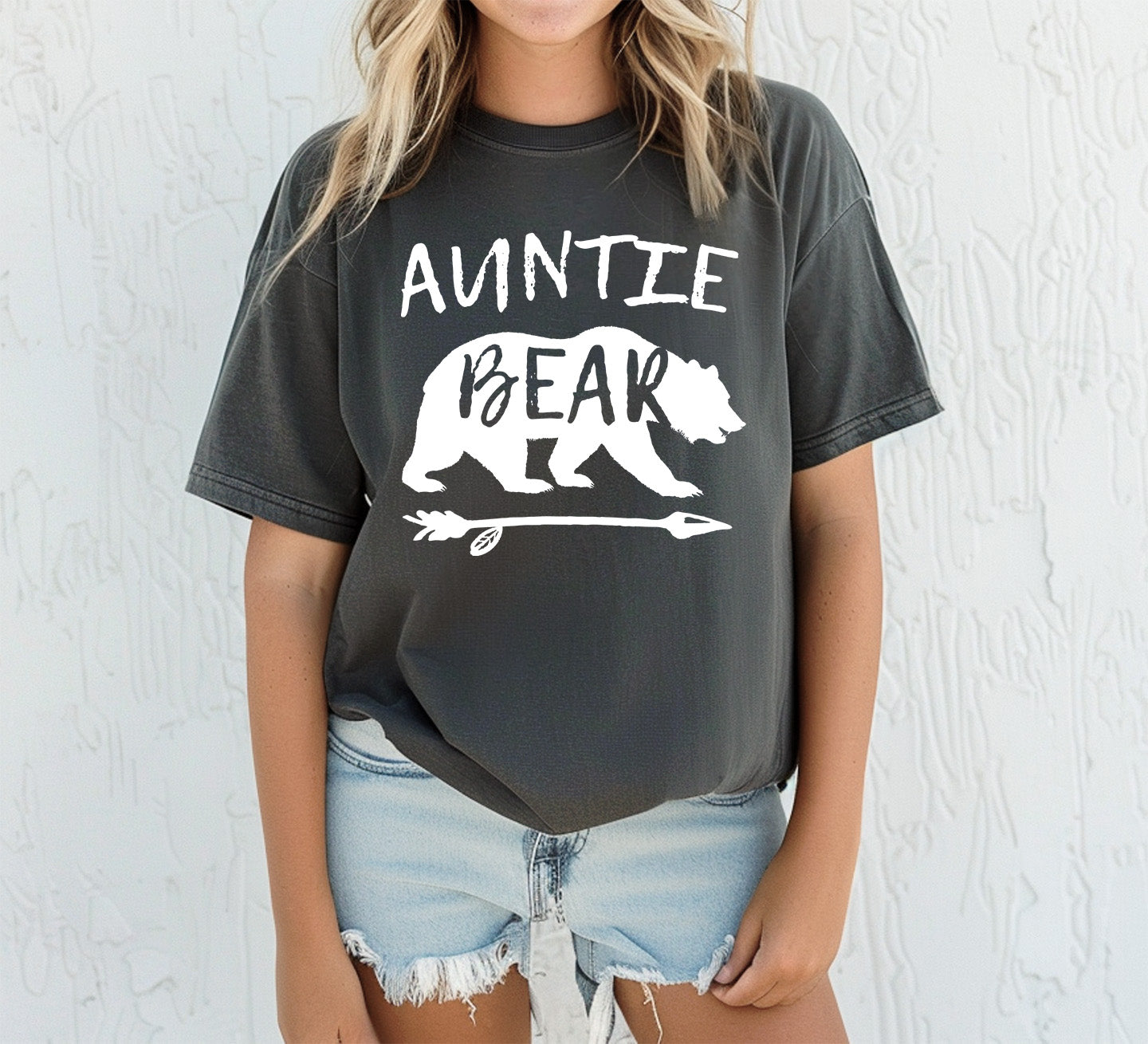 Auntie Bear Shirt Comfort Colors Vintage Style Tee