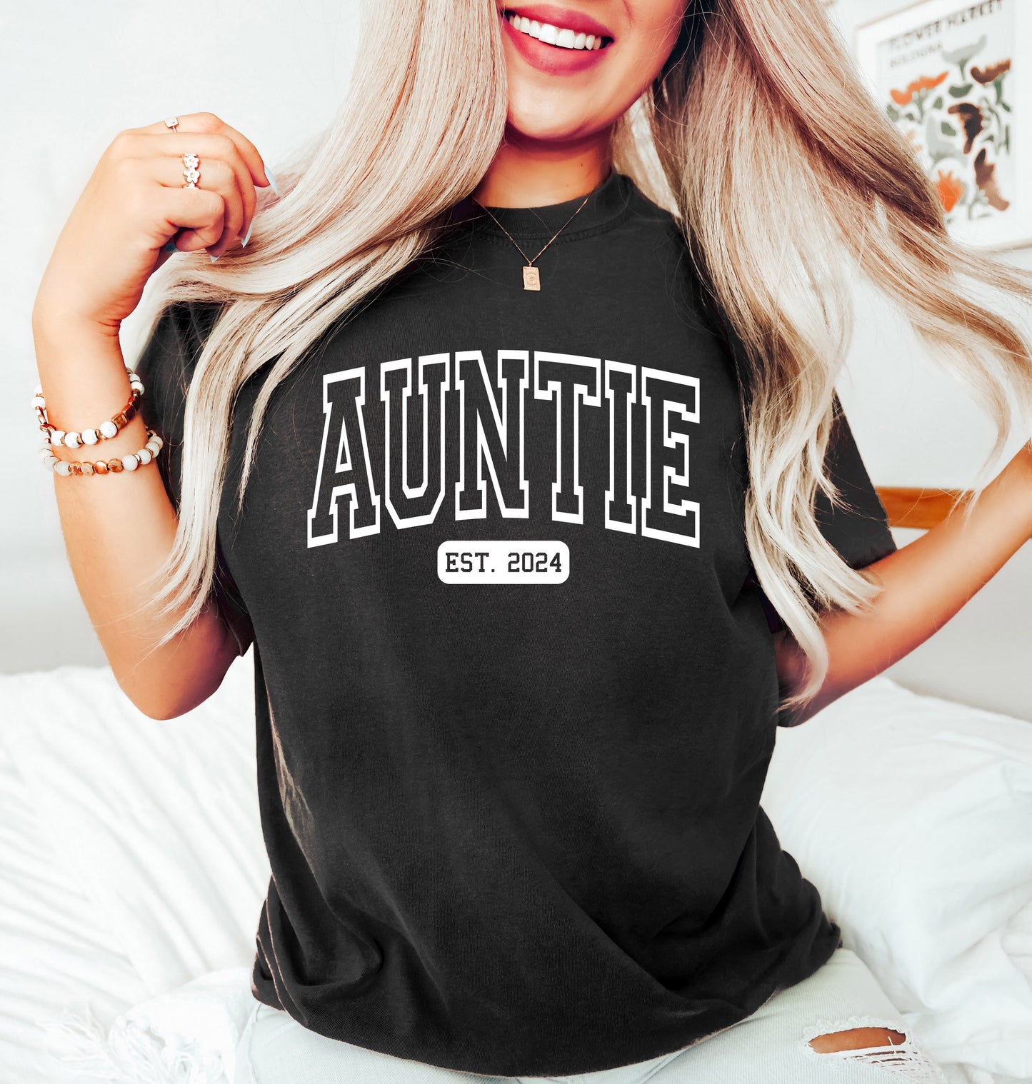 Custom Auntie Shirt | Comfort Colors Vintage Style | Aunt Shirt