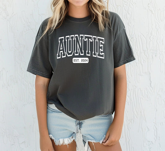 Custom Auntie Shirt | Comfort Colors Vintage Style | Aunt Shirt