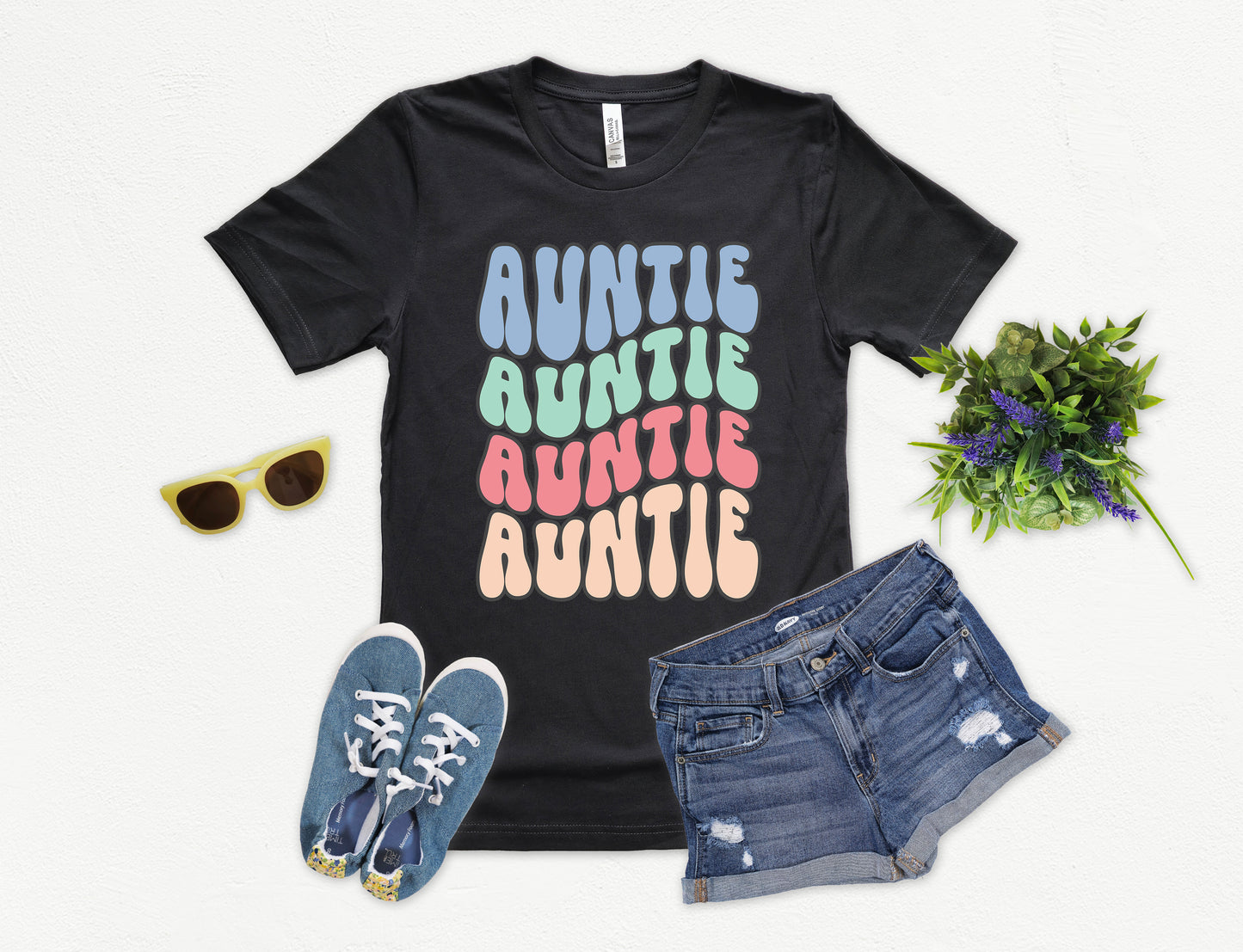 Retro Auntie Shirt | Aunt Shirt Retro Wave