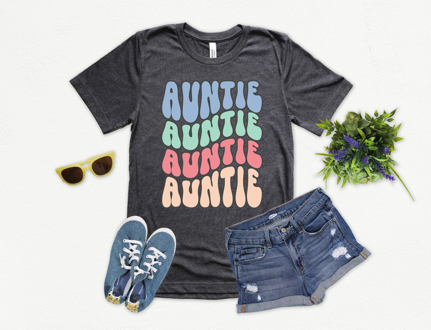 Retro Auntie Shirt | Aunt Shirt Retro Wave