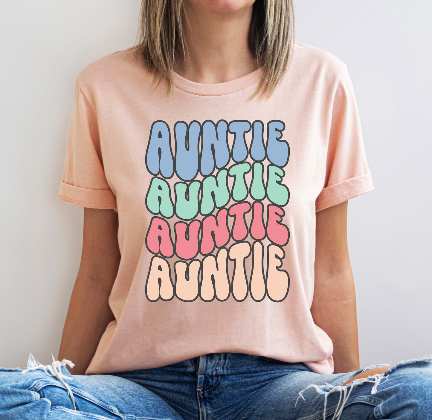 Retro Auntie Shirt | Aunt Shirt Retro Wave | Light Garment