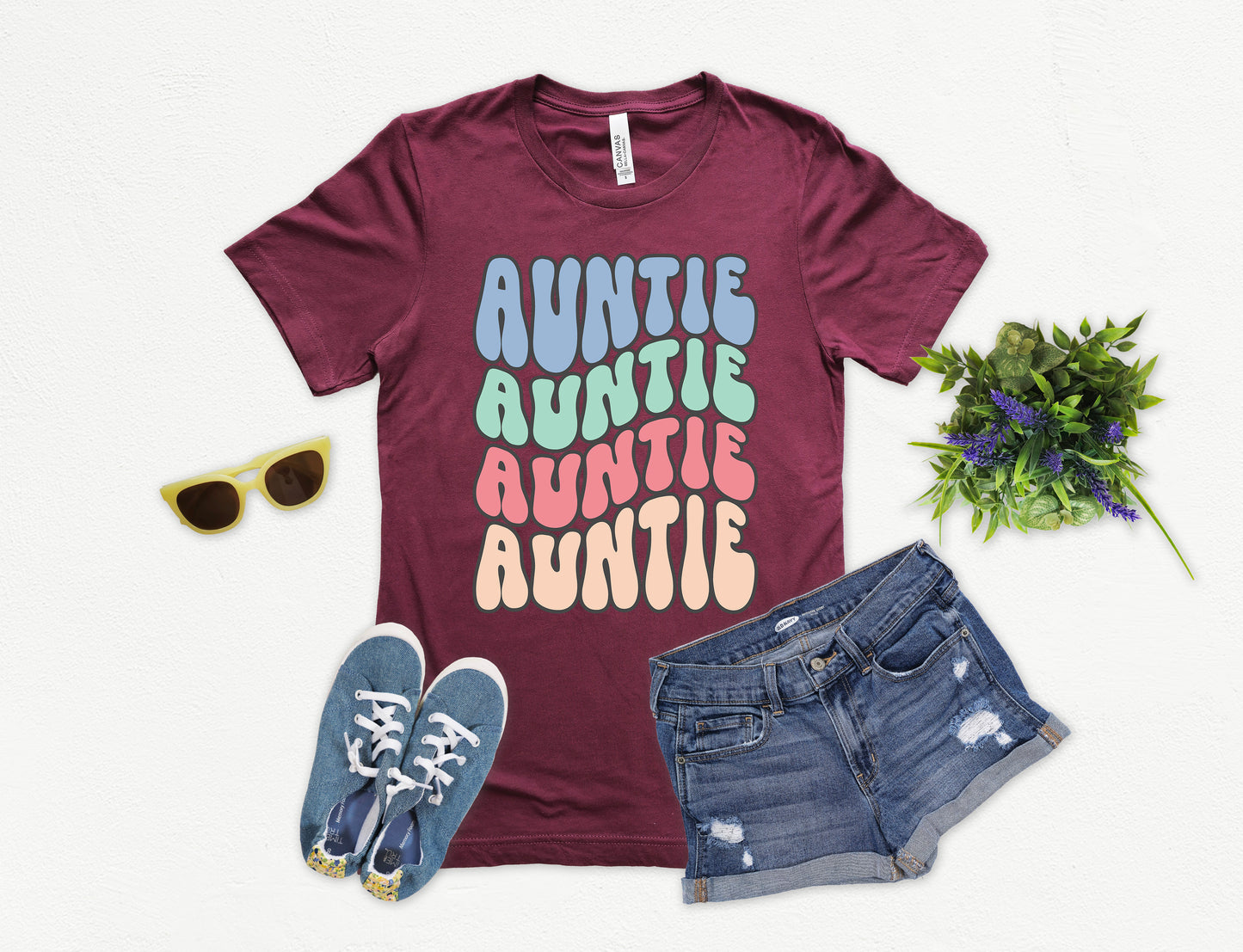 Retro Auntie Shirt | Aunt Shirt Retro Wave