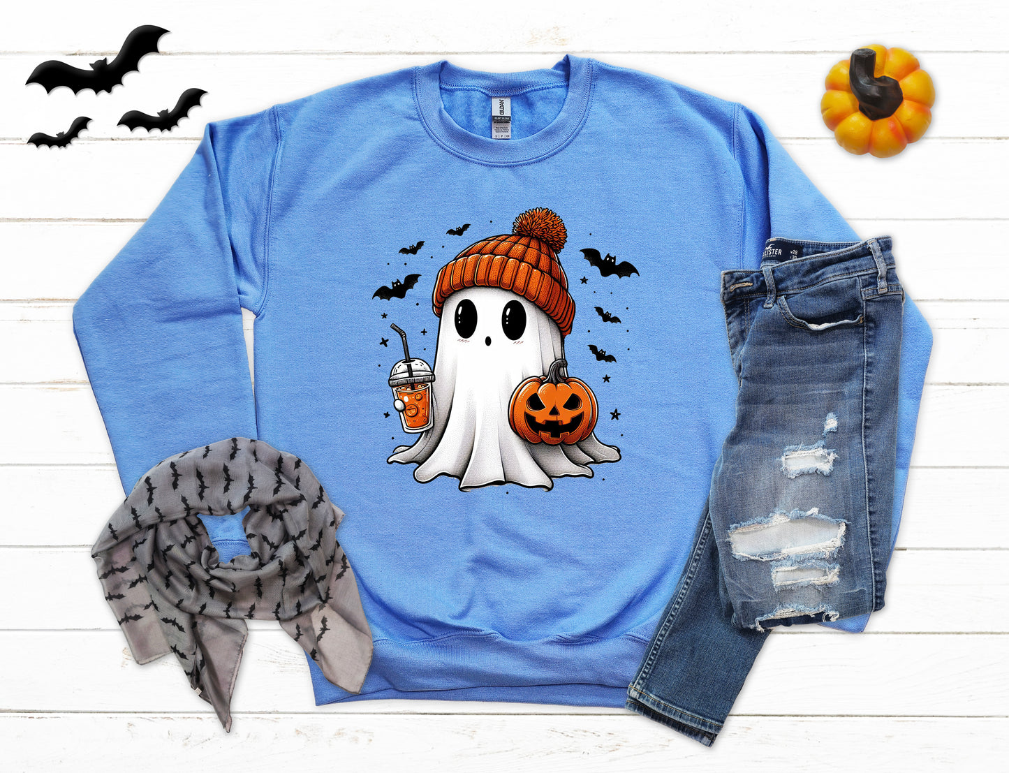 Cute Beanie Ghost Halloween Sweatshirt