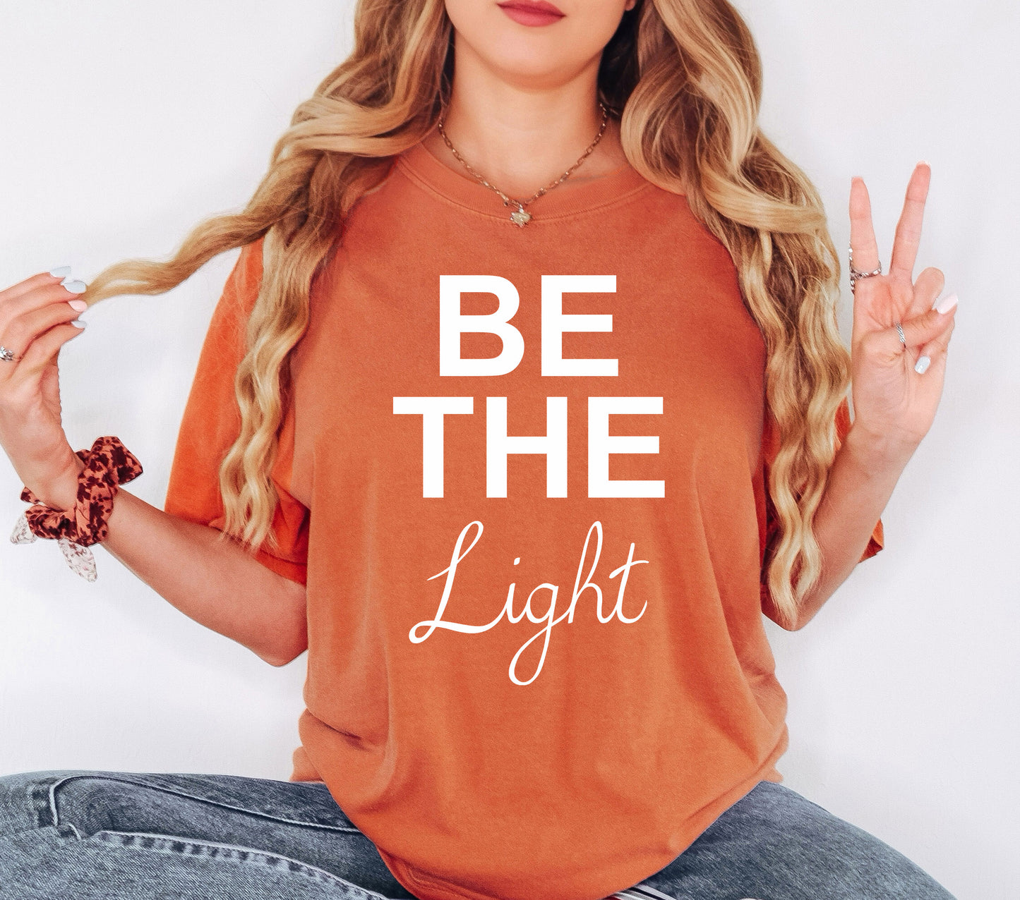 Be The Light Shirt | Comfort Colors Vintage Style Positive Vibes Shirt