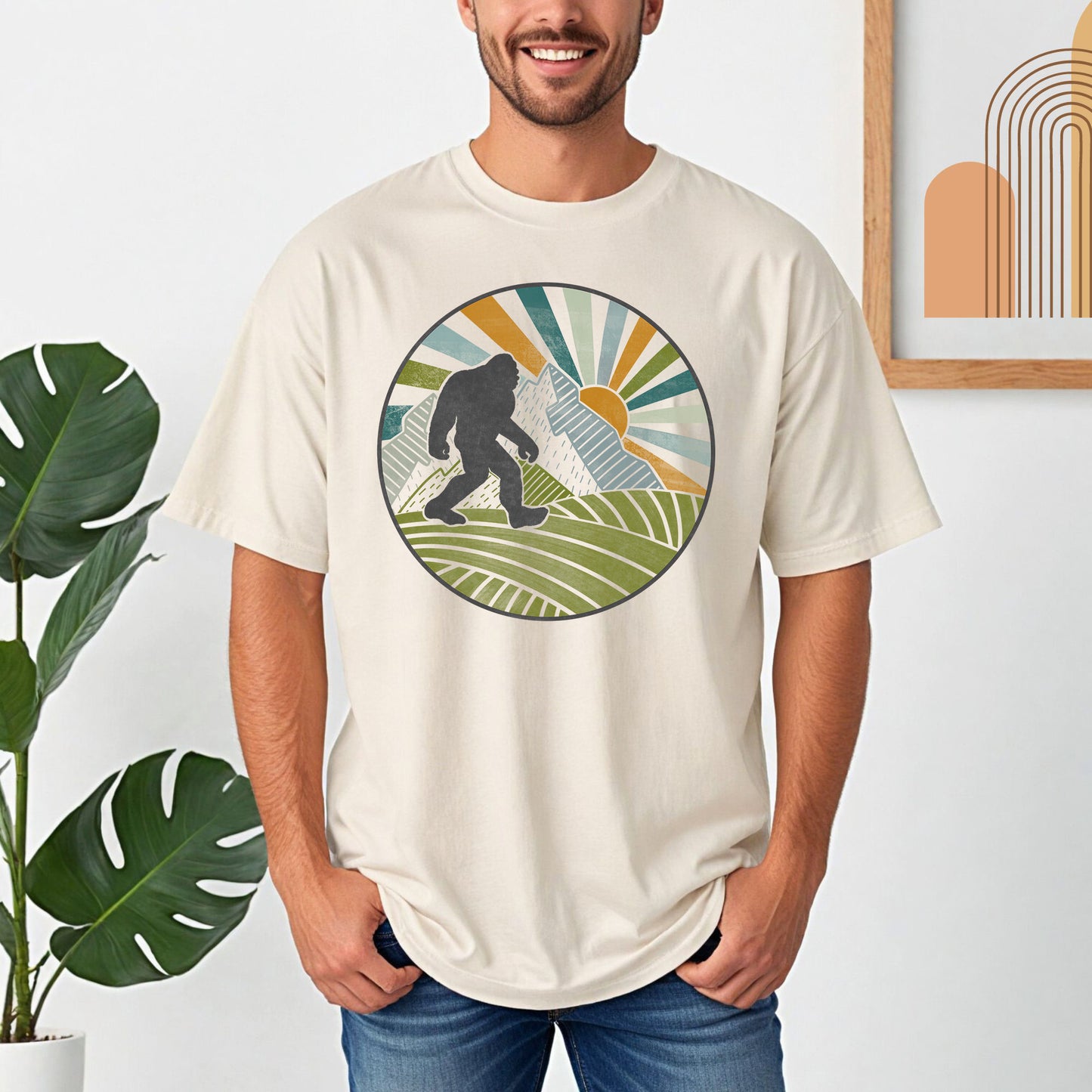 Retro Bigfoot Shirt | Comfort Colors Vintage Style Sasquatch Shirt | Camping Shirt