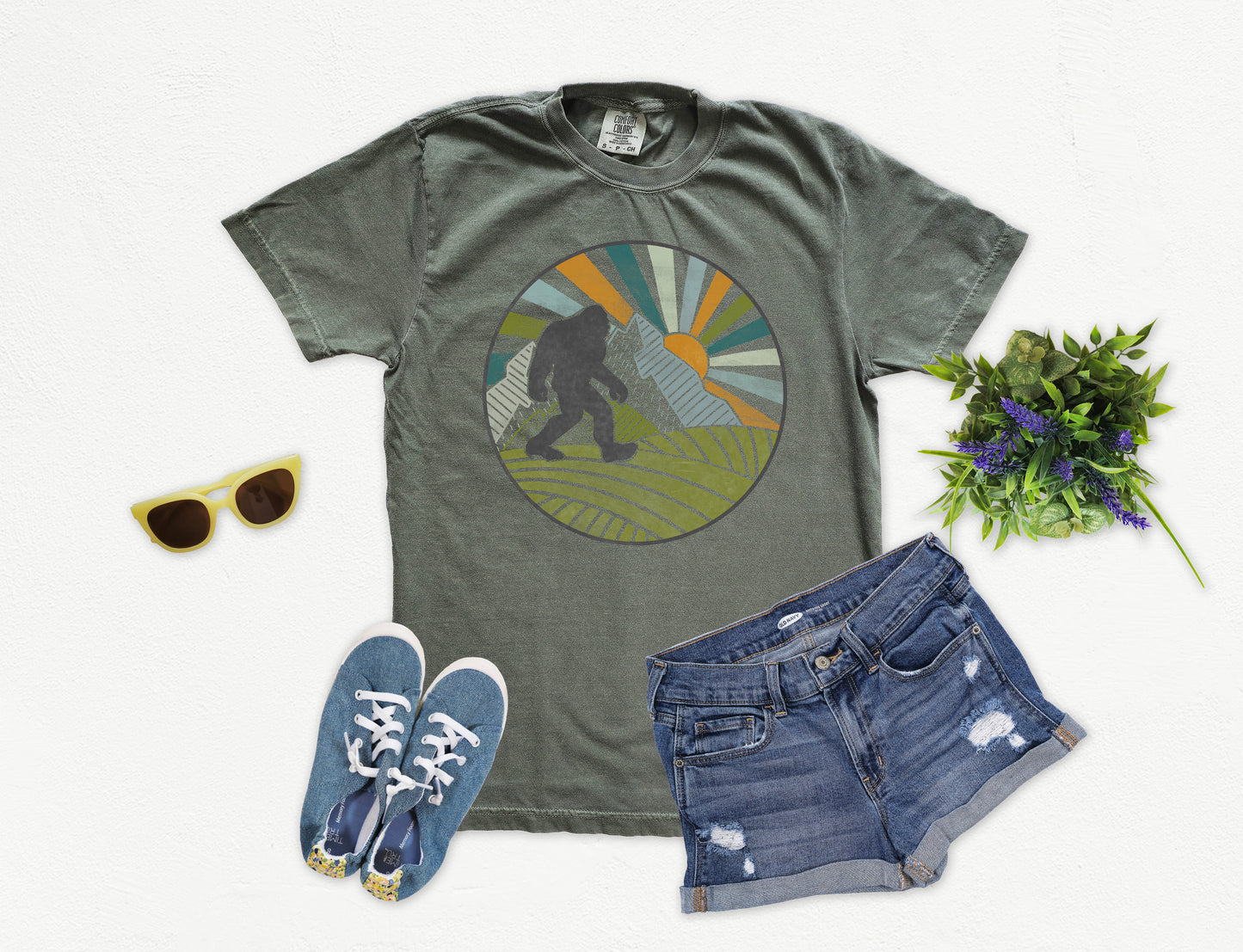 Retro Bigfoot Shirt | Comfort Colors Vintage Style Sasquatch Shirt | Camping Shirt