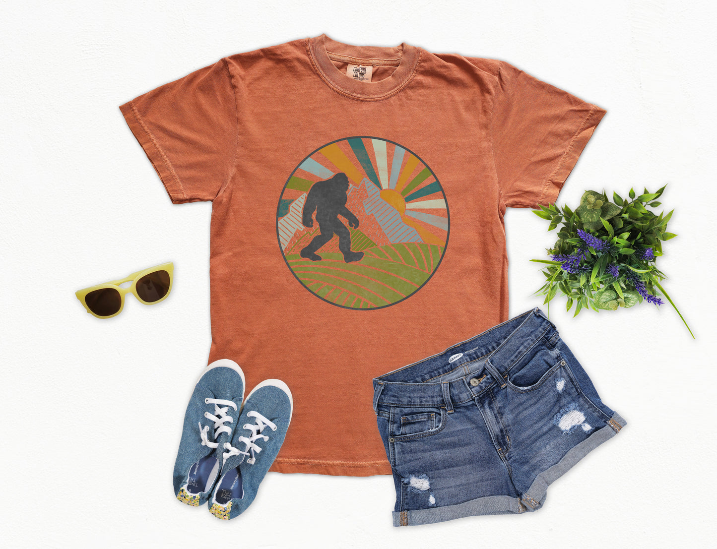 Retro Bigfoot Shirt | Comfort Colors Vintage Style Sasquatch Shirt | Camping Shirt