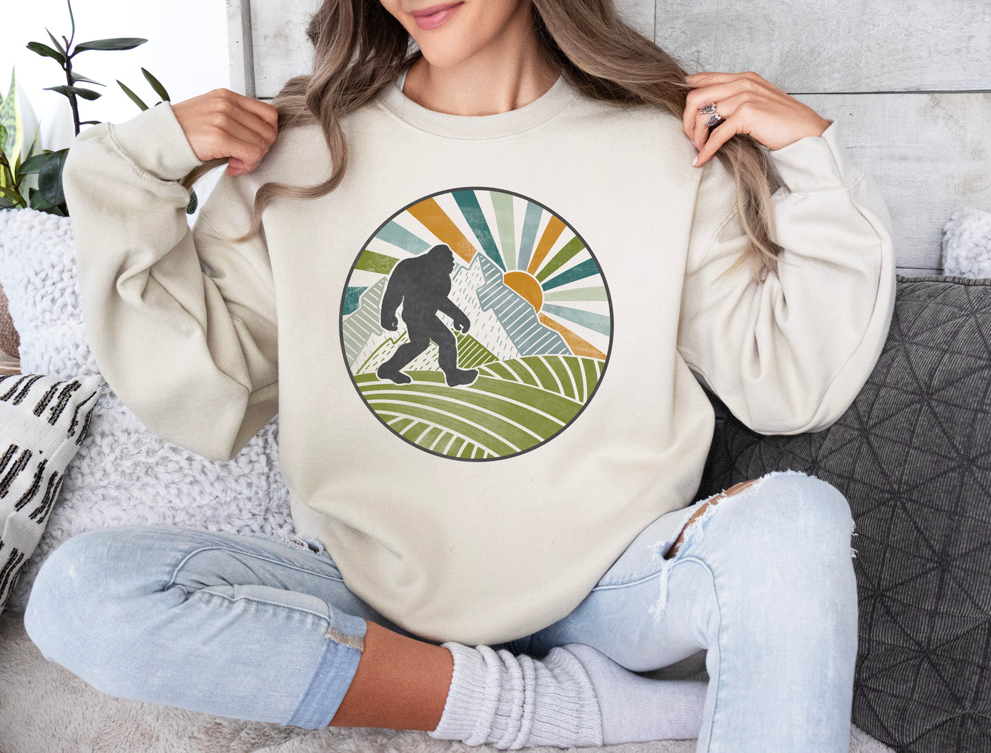 Retro Bigfoot Sweatshirt | Camping Sweatshirt