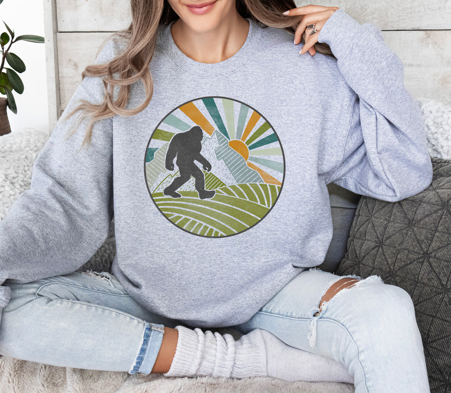 Retro Bigfoot Sweatshirt | Camping Sweatshirt