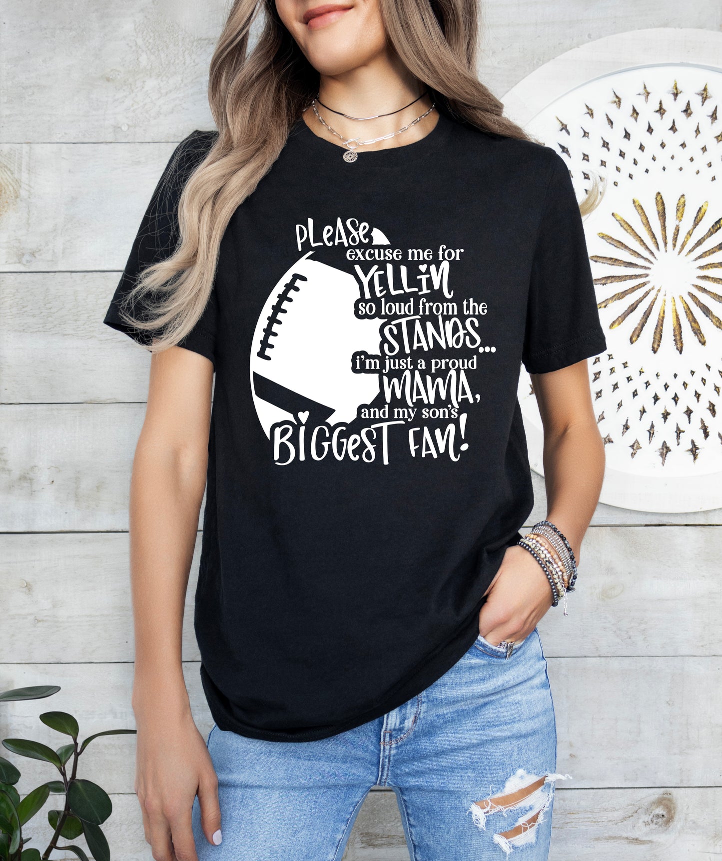 Son's Biggest Fan Football Mom Shirt