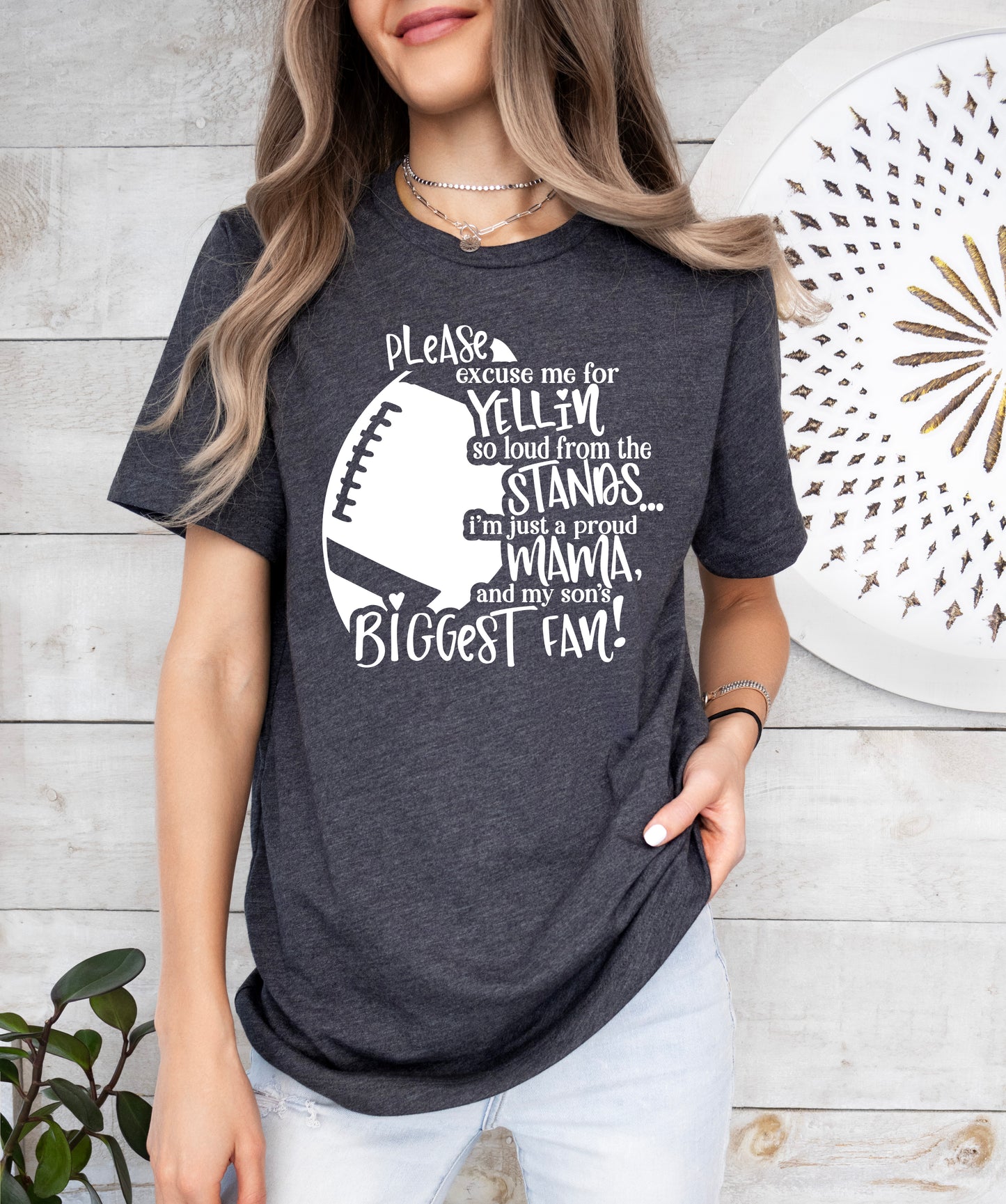 Son's Biggest Fan Football Mom Shirt