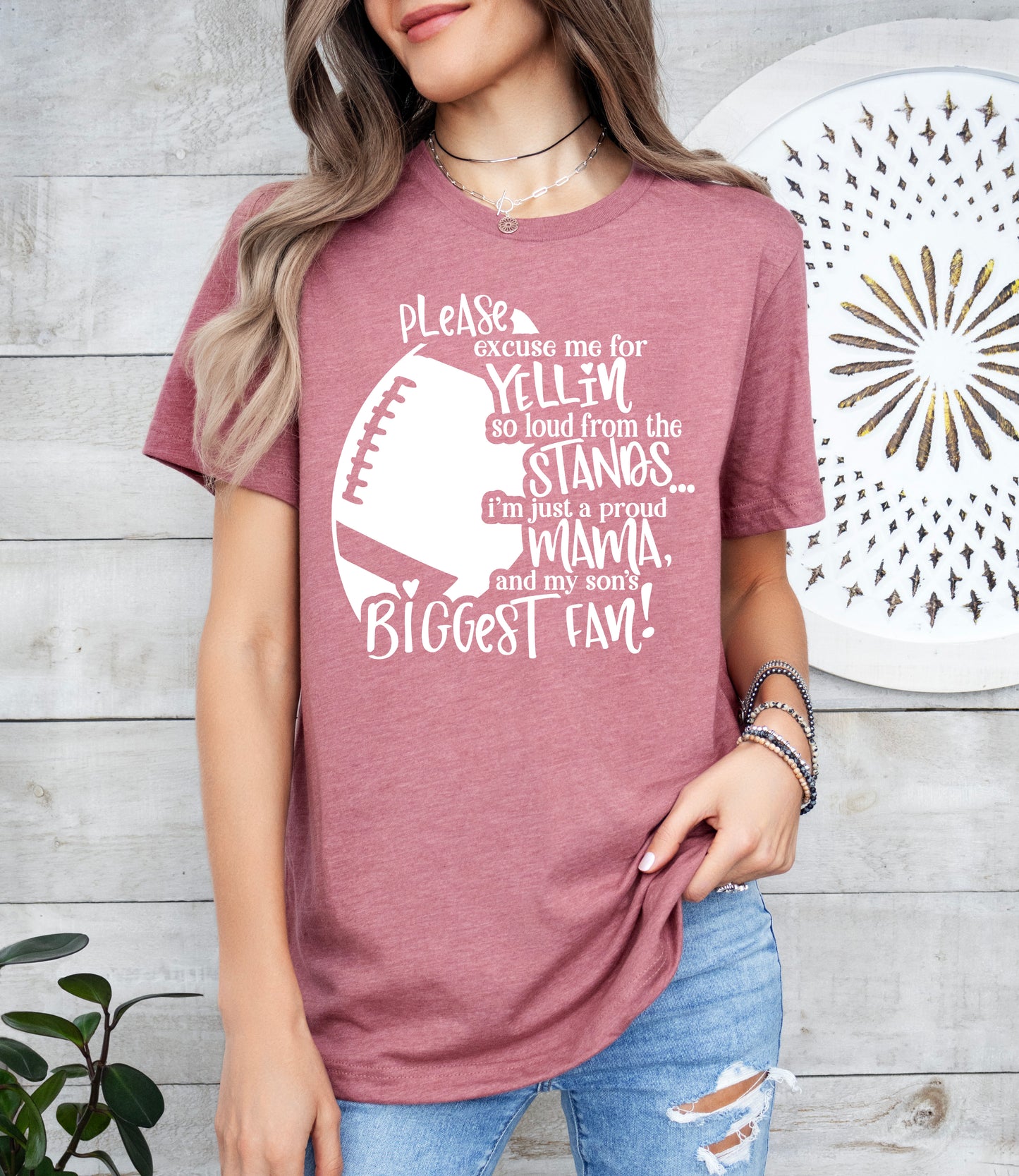 Son's Biggest Fan Football Mom Shirt