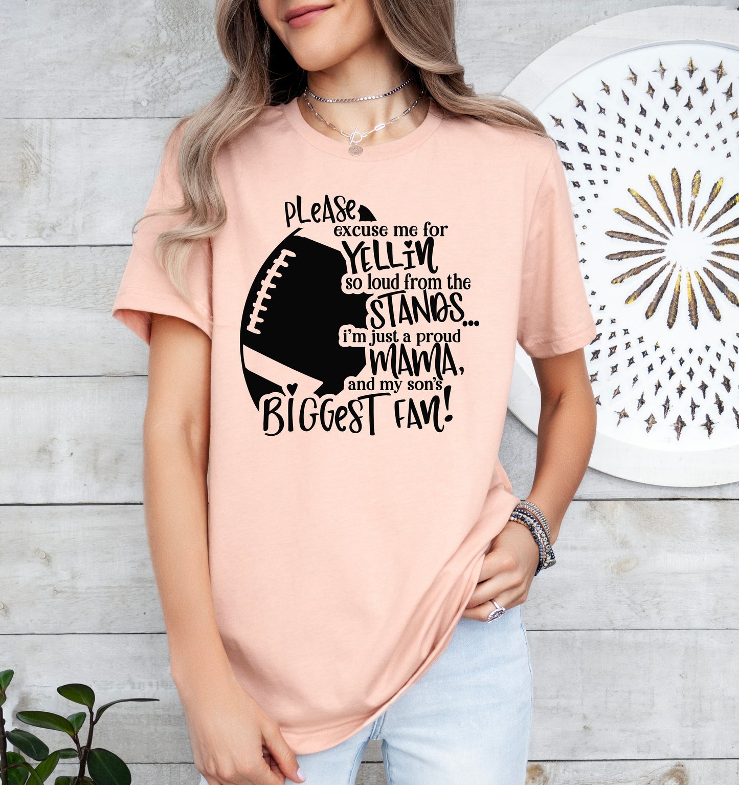 Son's Biggest Fan Football Mom Shirt | Light Garment