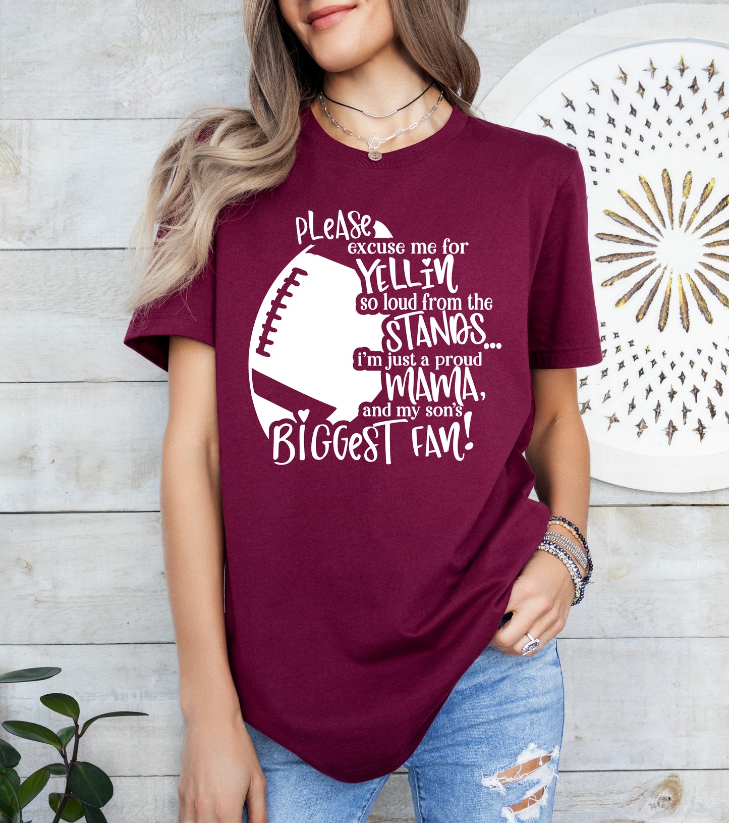 Son's Biggest Fan Football Mom Shirt