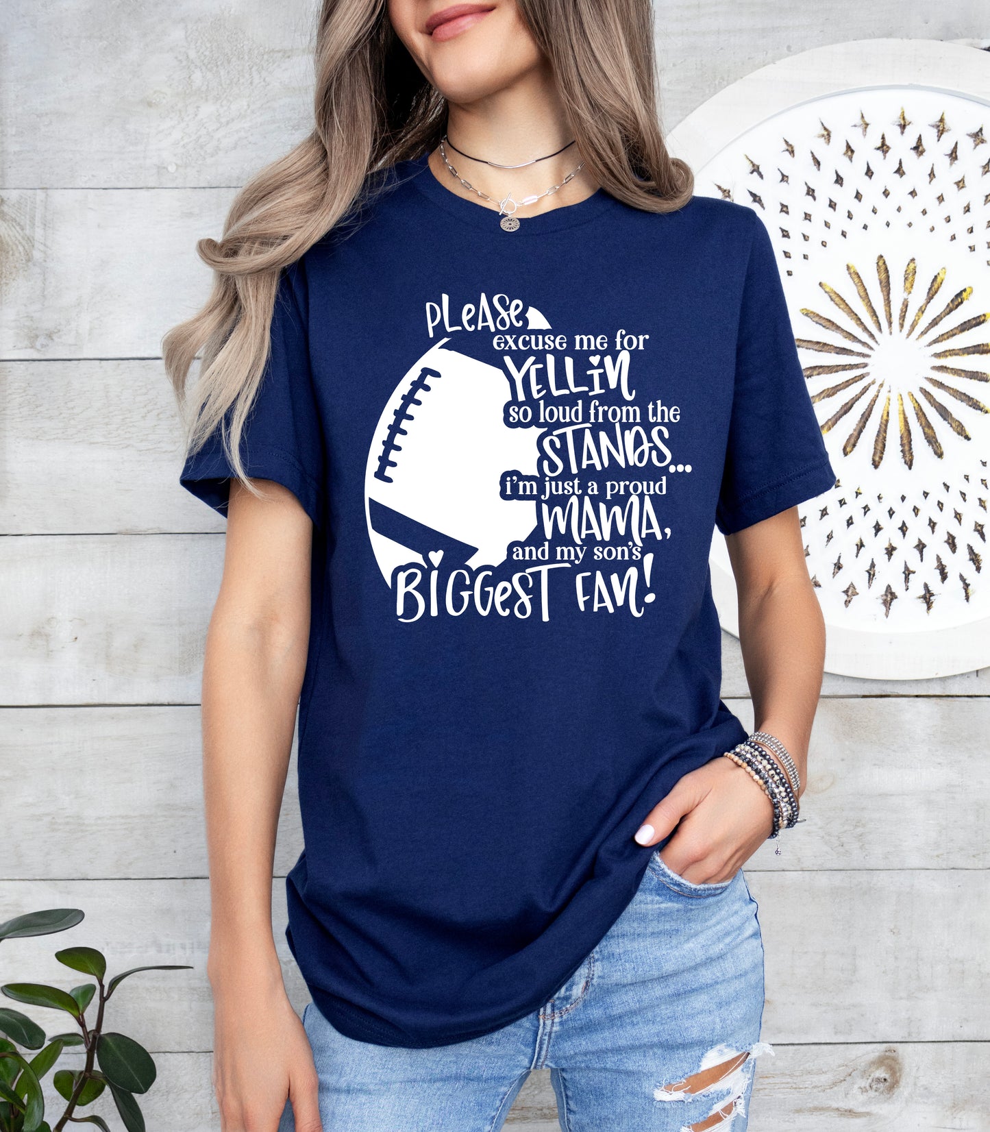 Son's Biggest Fan Football Mom Shirt
