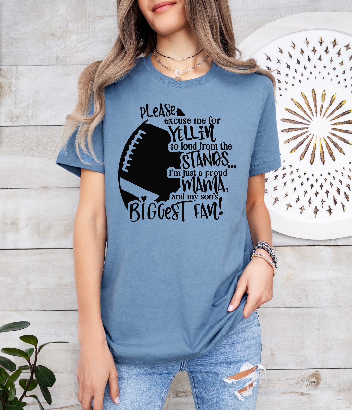 Son's Biggest Fan Football Mom Shirt | Light Garment