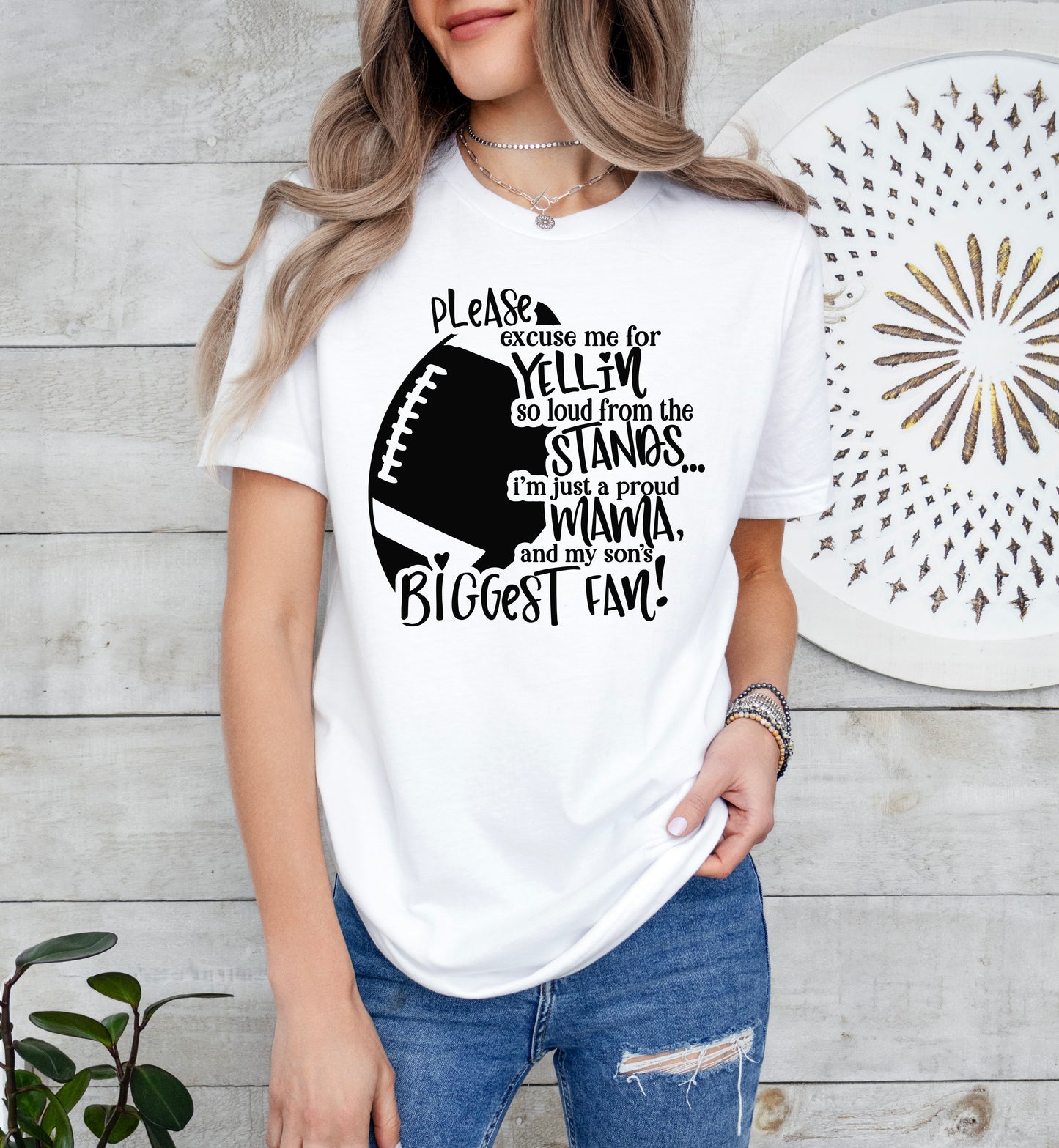 Son's Biggest Fan Football Mom Shirt | Light Garment