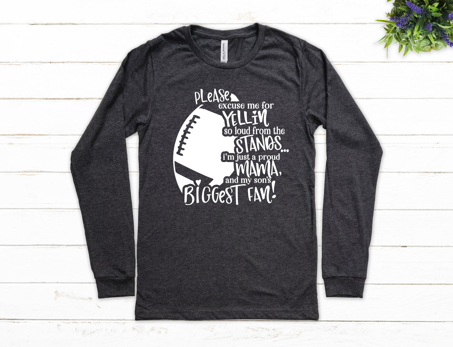 Son's Biggest Fan Football Mom Shirt Long Sleeve | Long Sleeve Mom Shirt