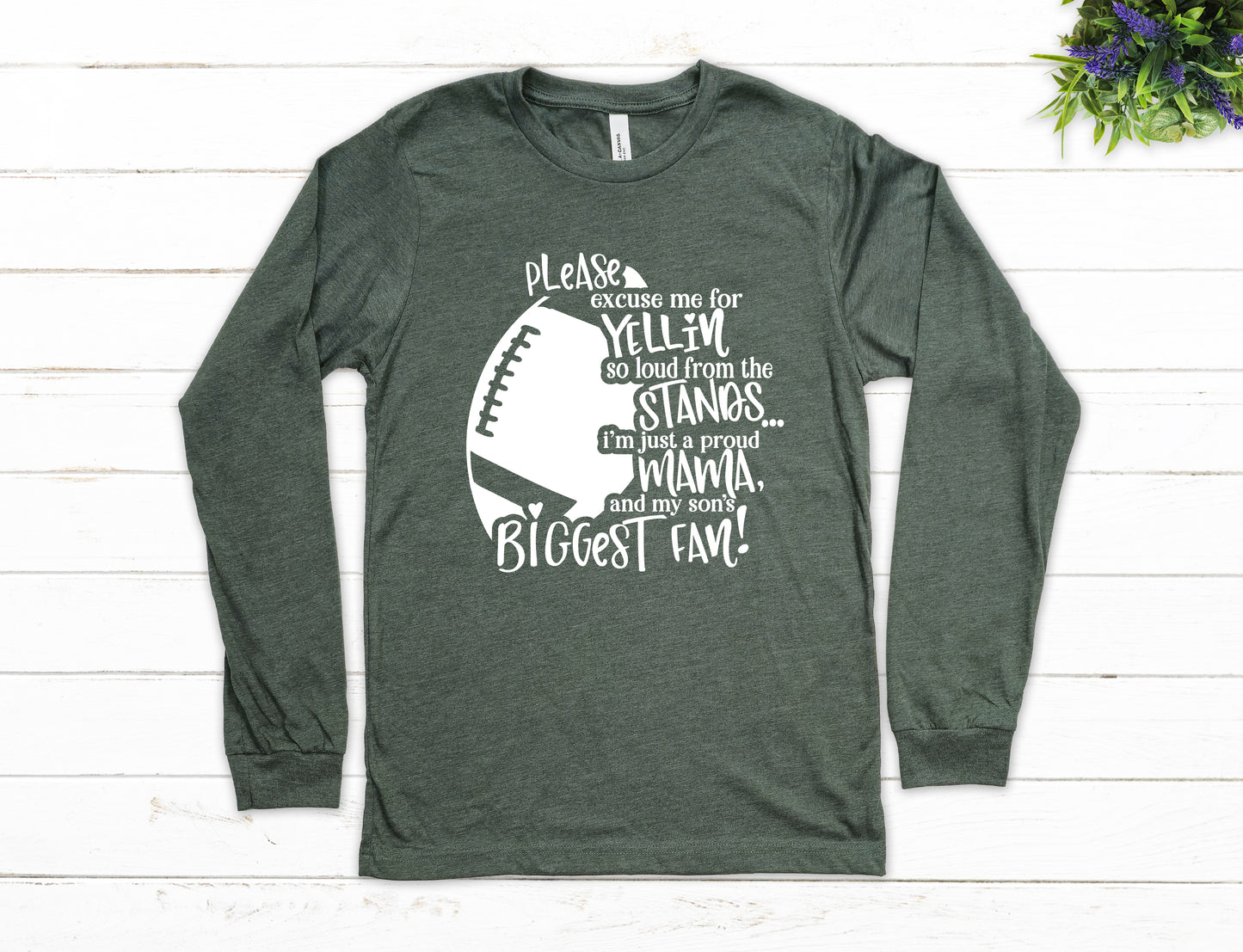 Son's Biggest Fan Football Mom Shirt Long Sleeve | Long Sleeve Mom Shirt
