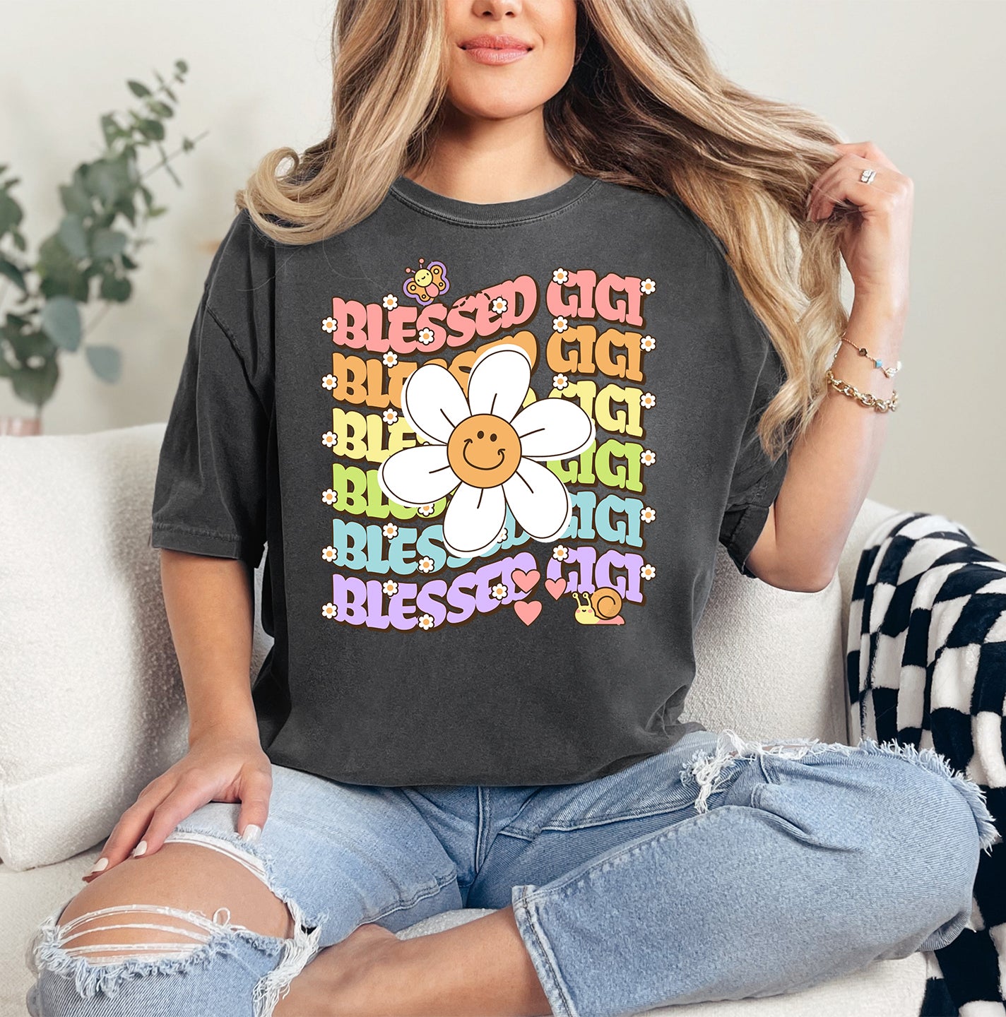 Blessed Gigi Retro Daisy Shirt | Comfort Colors Vintage Style Gigi Shirt