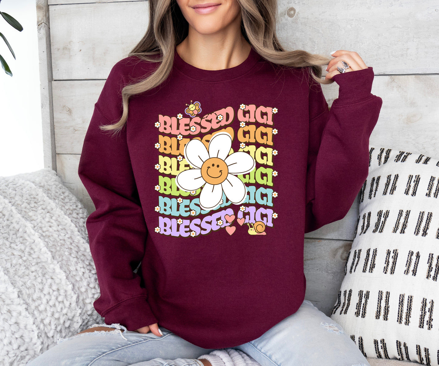 Blessed Gigi Retro Daisy Sweatshirt | Gigi Sweatshirt