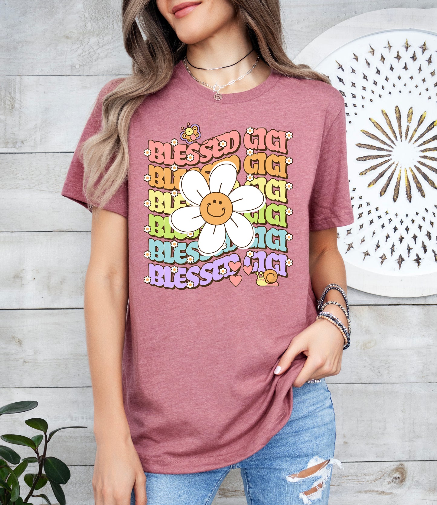 Blessed Gigi Retro Daisy Shirt | Gigi Shirt