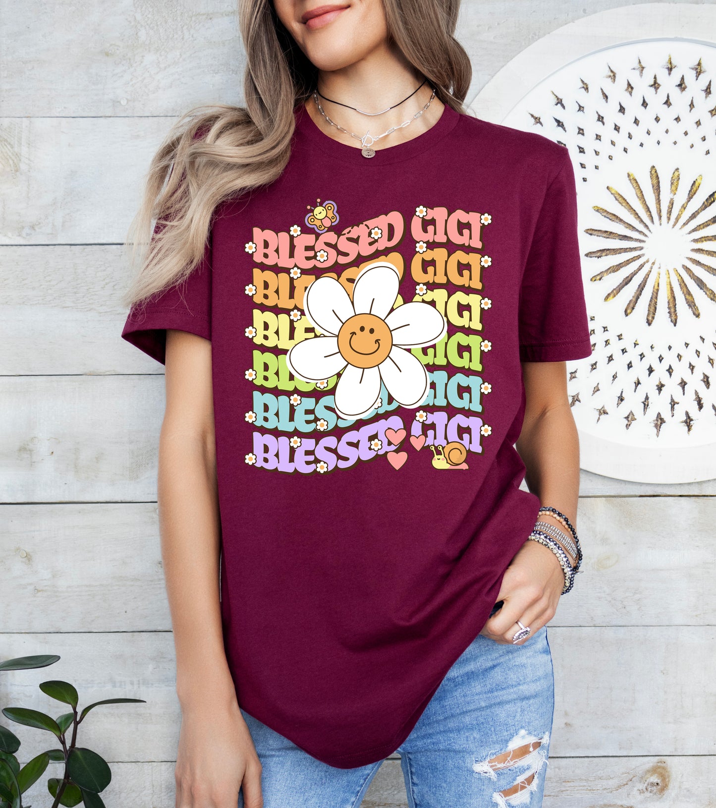 Blessed Gigi Retro Daisy Shirt | Gigi Shirt