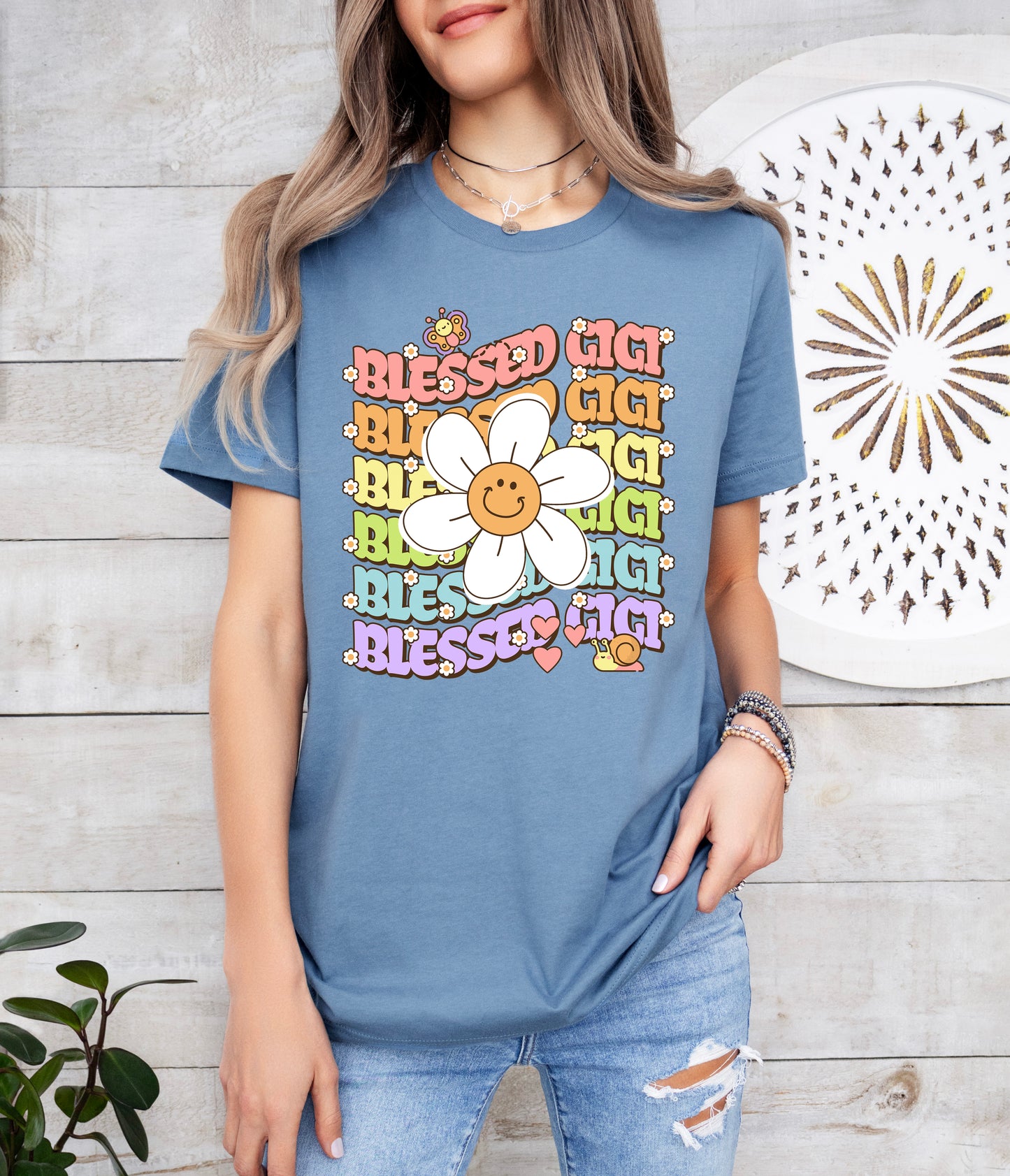 Blessed Gigi Retro Daisy Shirt | Gigi Shirt | Light Garment