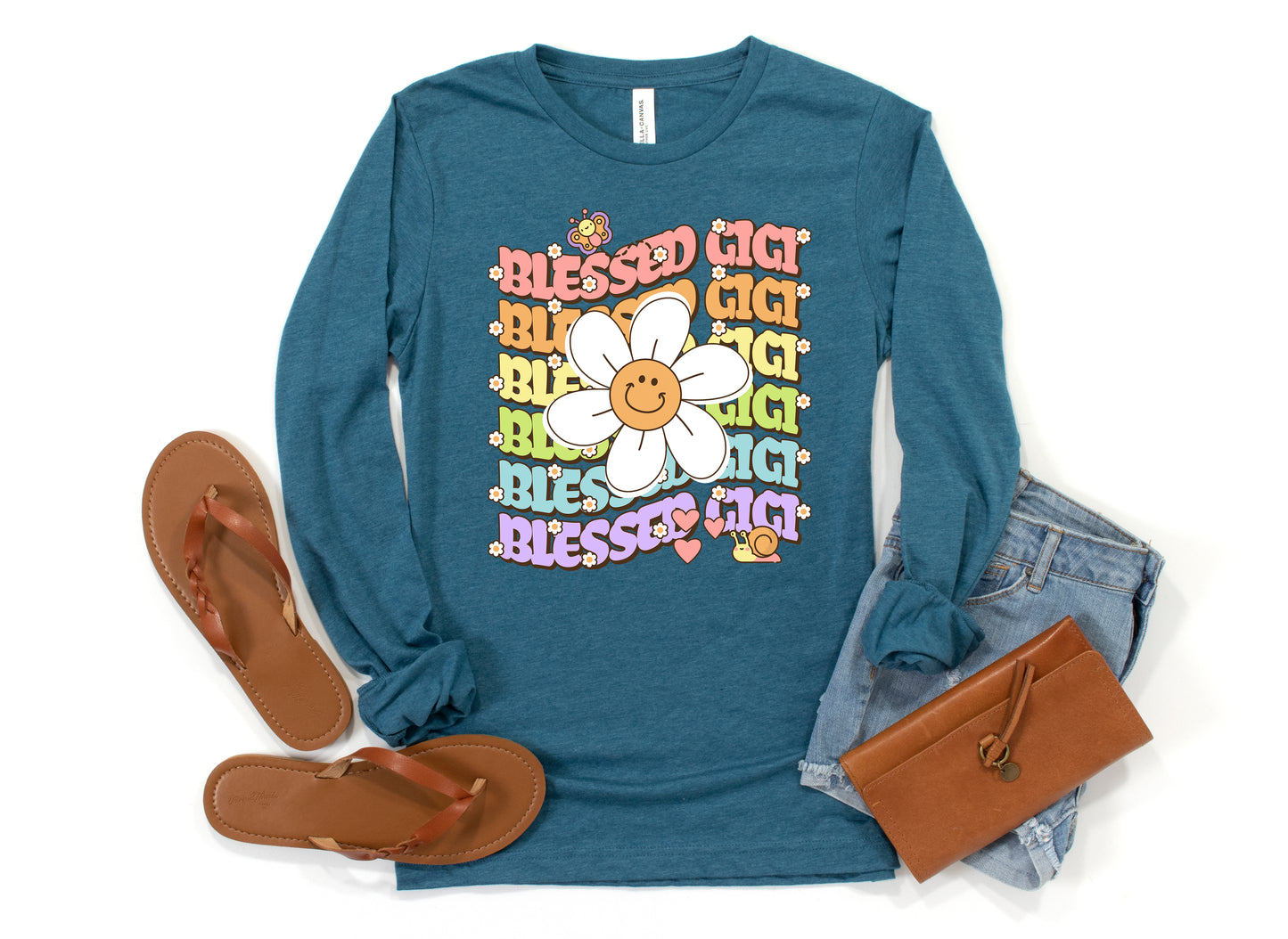Blessed Gigi Retro Daisy Long Sleeve Shirt | Long Sleeve Gigi Shirt