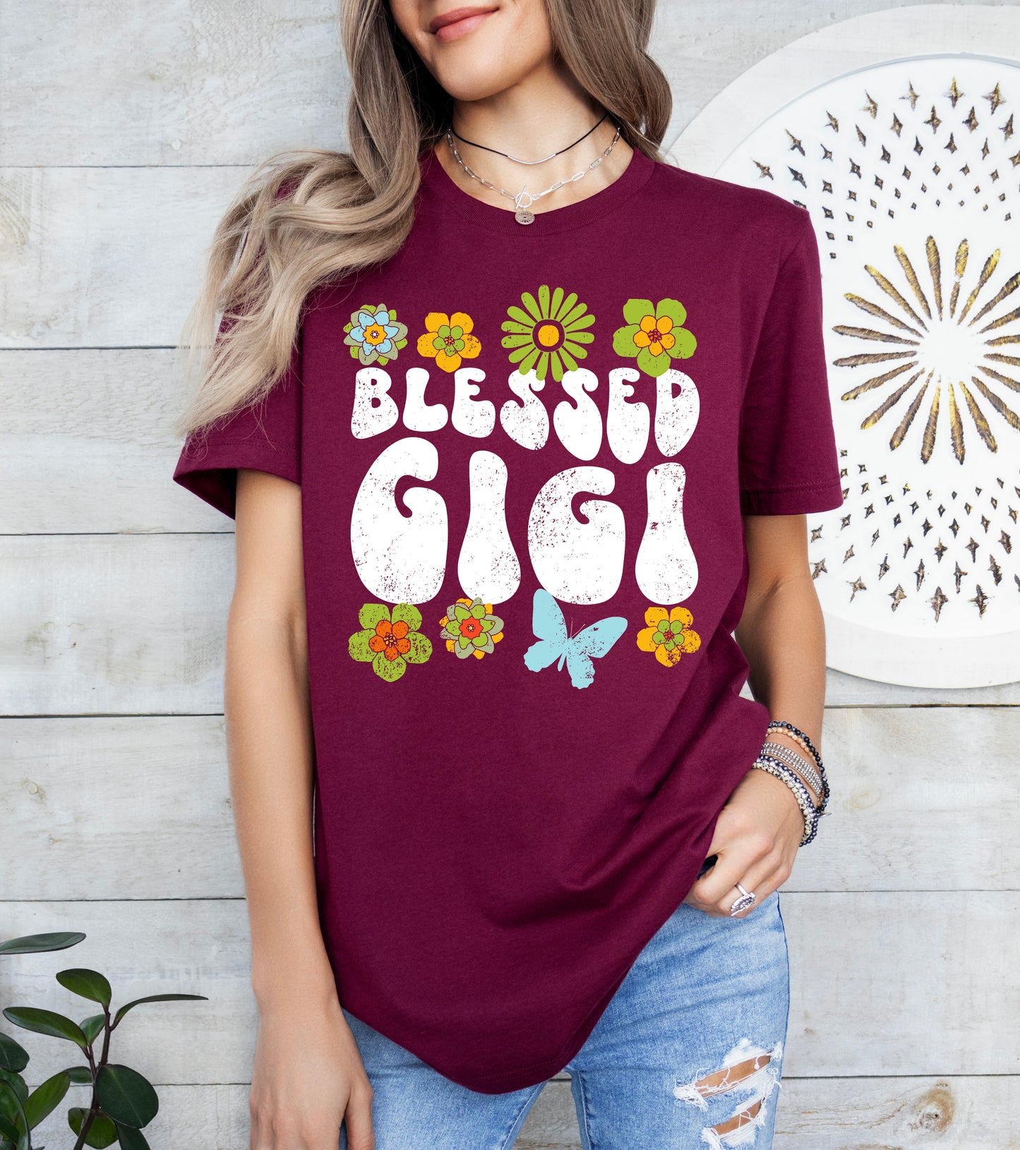 Blessed Gigi Retro Flowers Shirt | Gigi Shirt