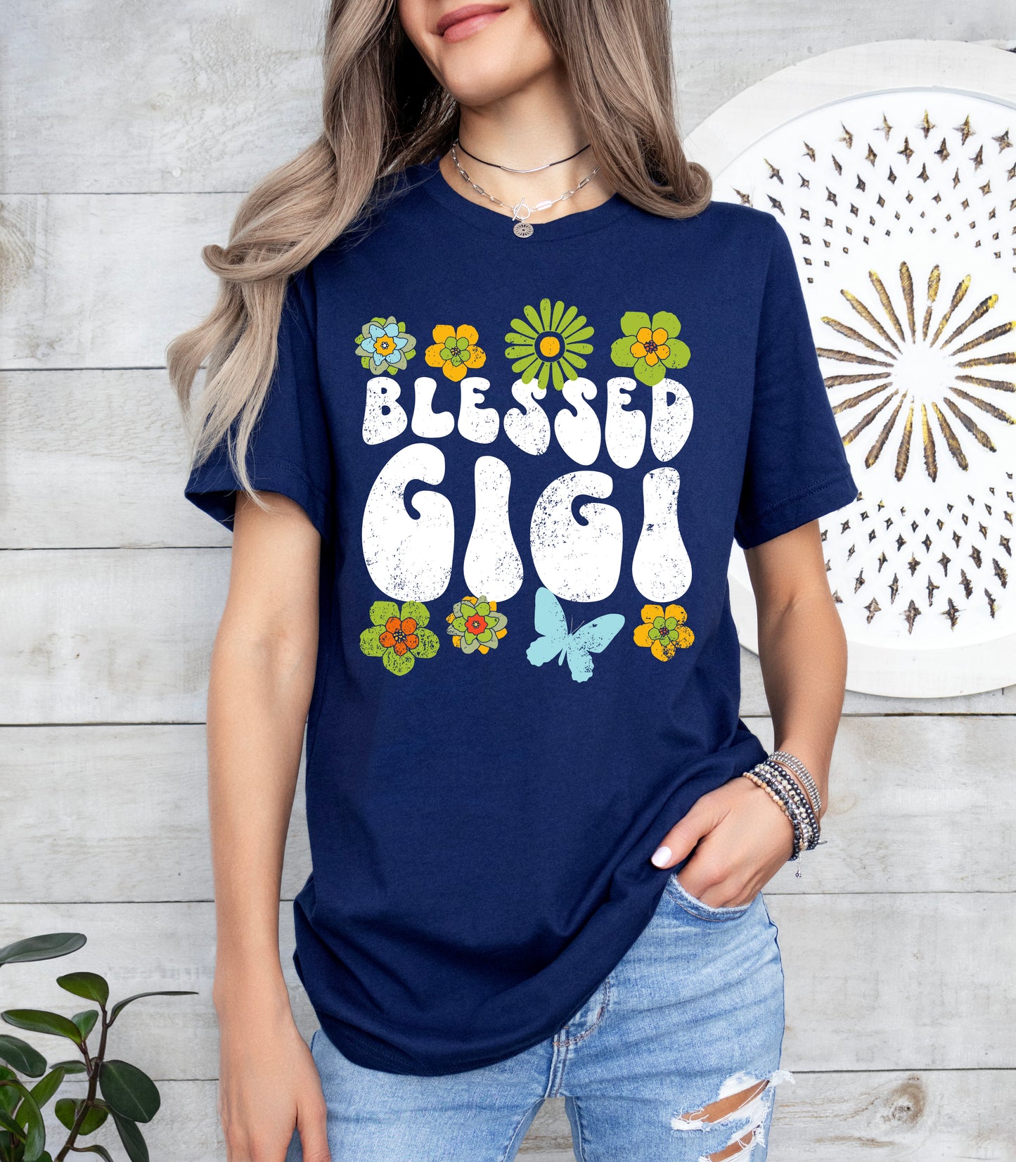 Blessed Gigi Retro Flowers Shirt | Gigi Shirt