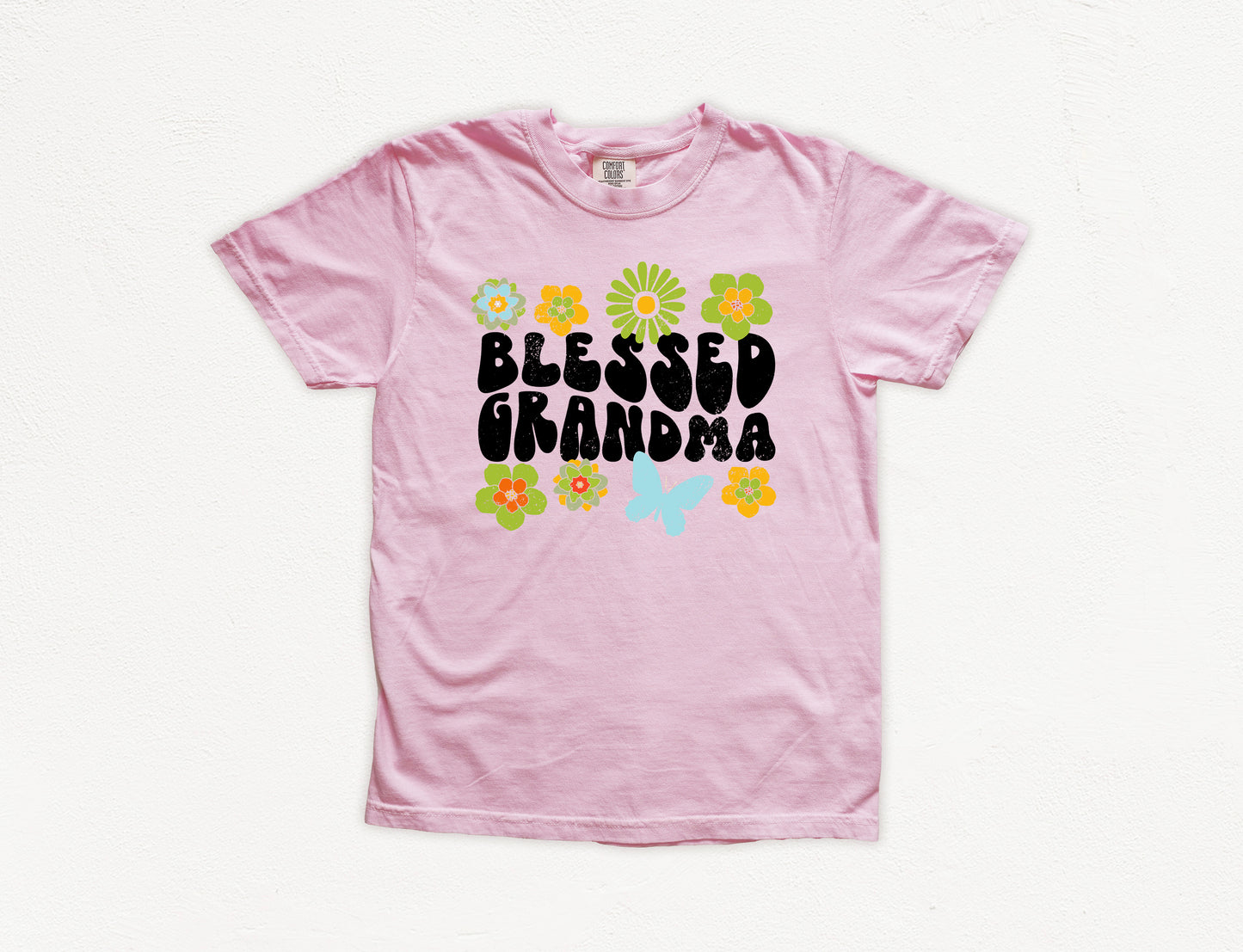 Blessed Grandma Retro Flowers Shirt | Comfort Colors Vintage Style Grandma Shirt