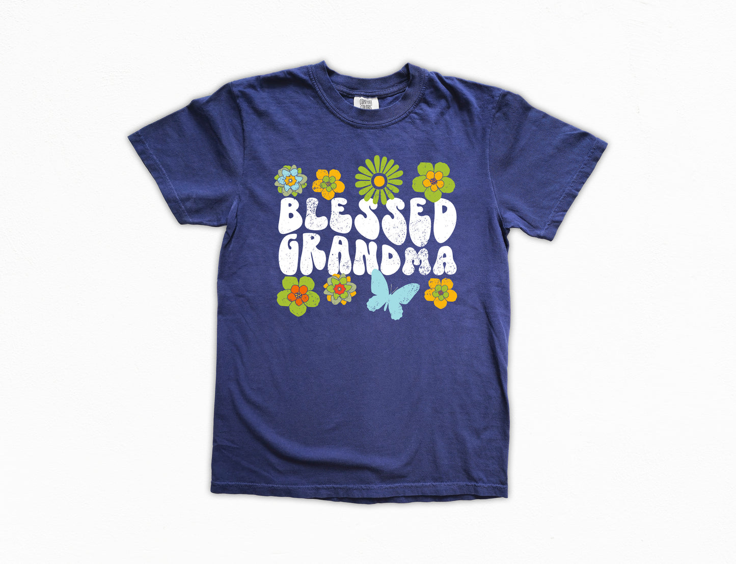 Blessed Grandma Retro Flowers Shirt | Comfort Colors Vintage Style Grandma Shirt